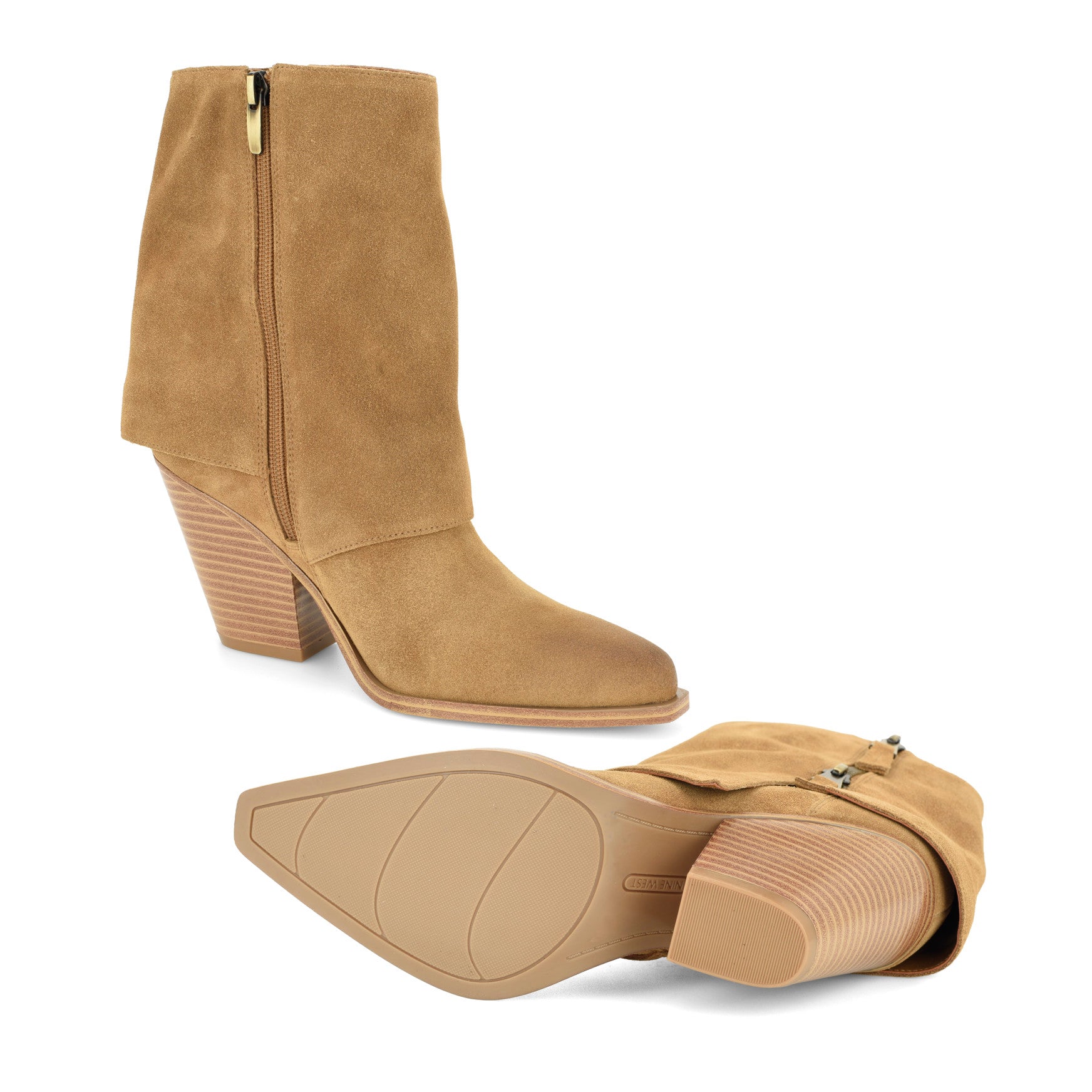 Umberto Leather Foldover Booties