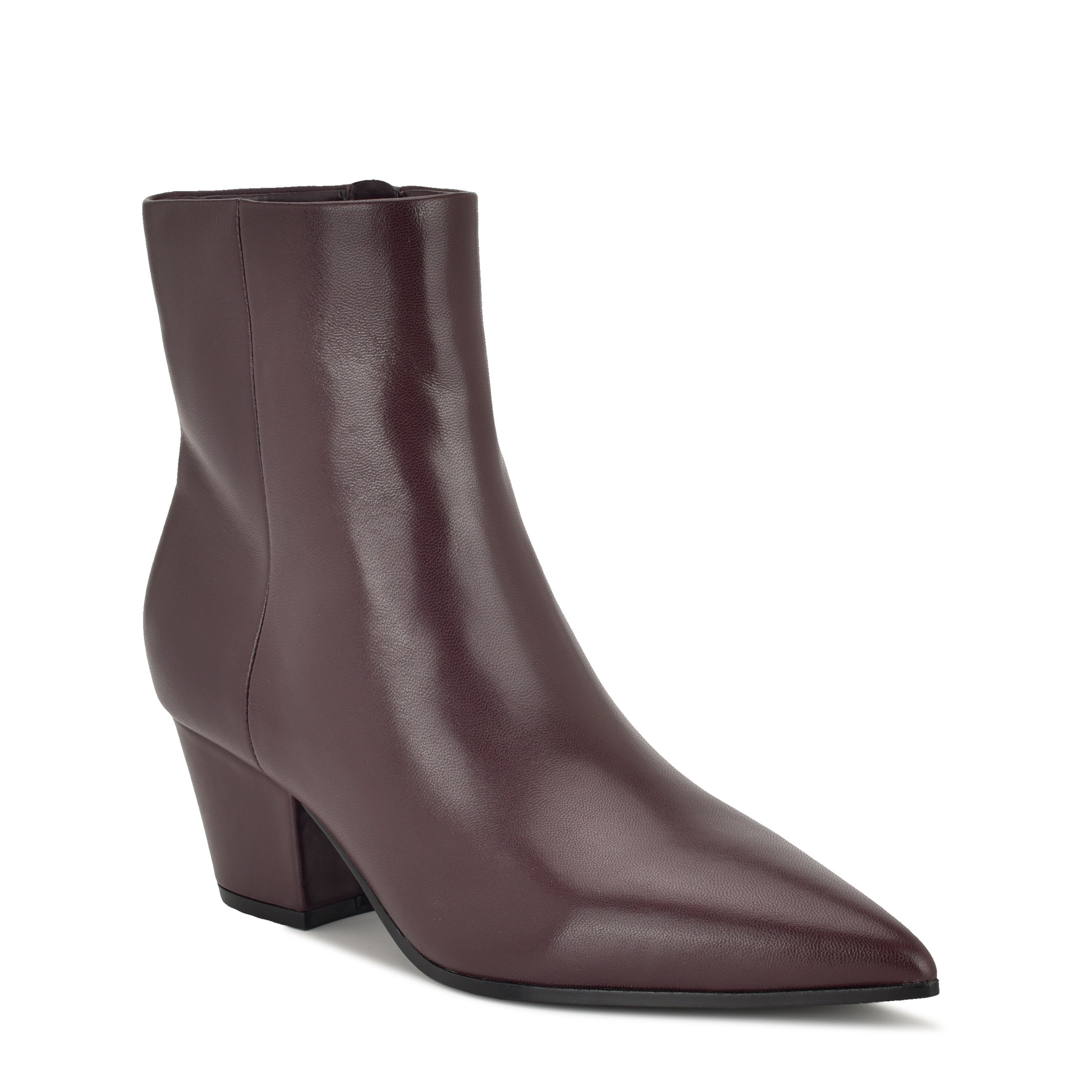 Savie Block Heel Ankle Leather Booties