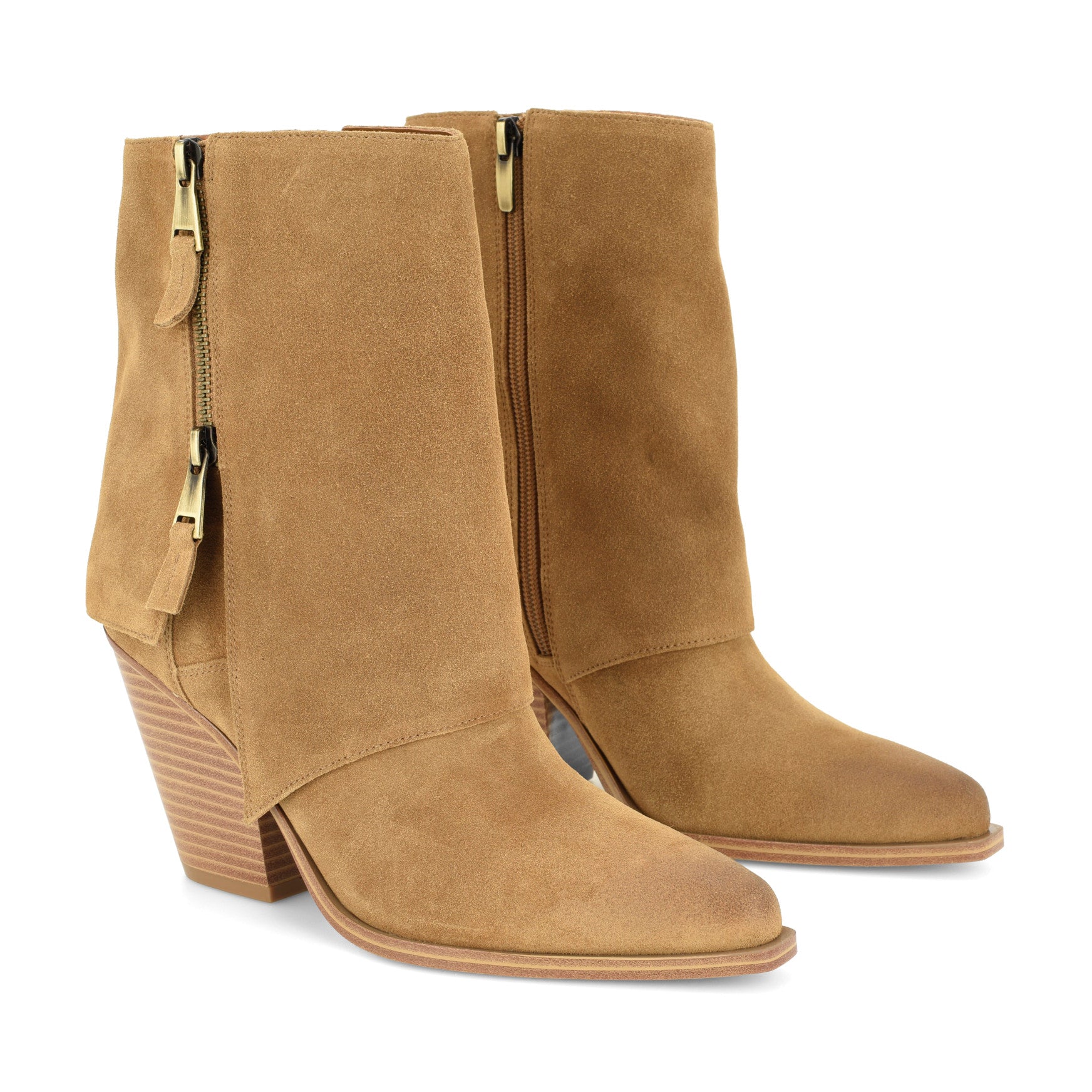 Umberto Leather Foldover Booties