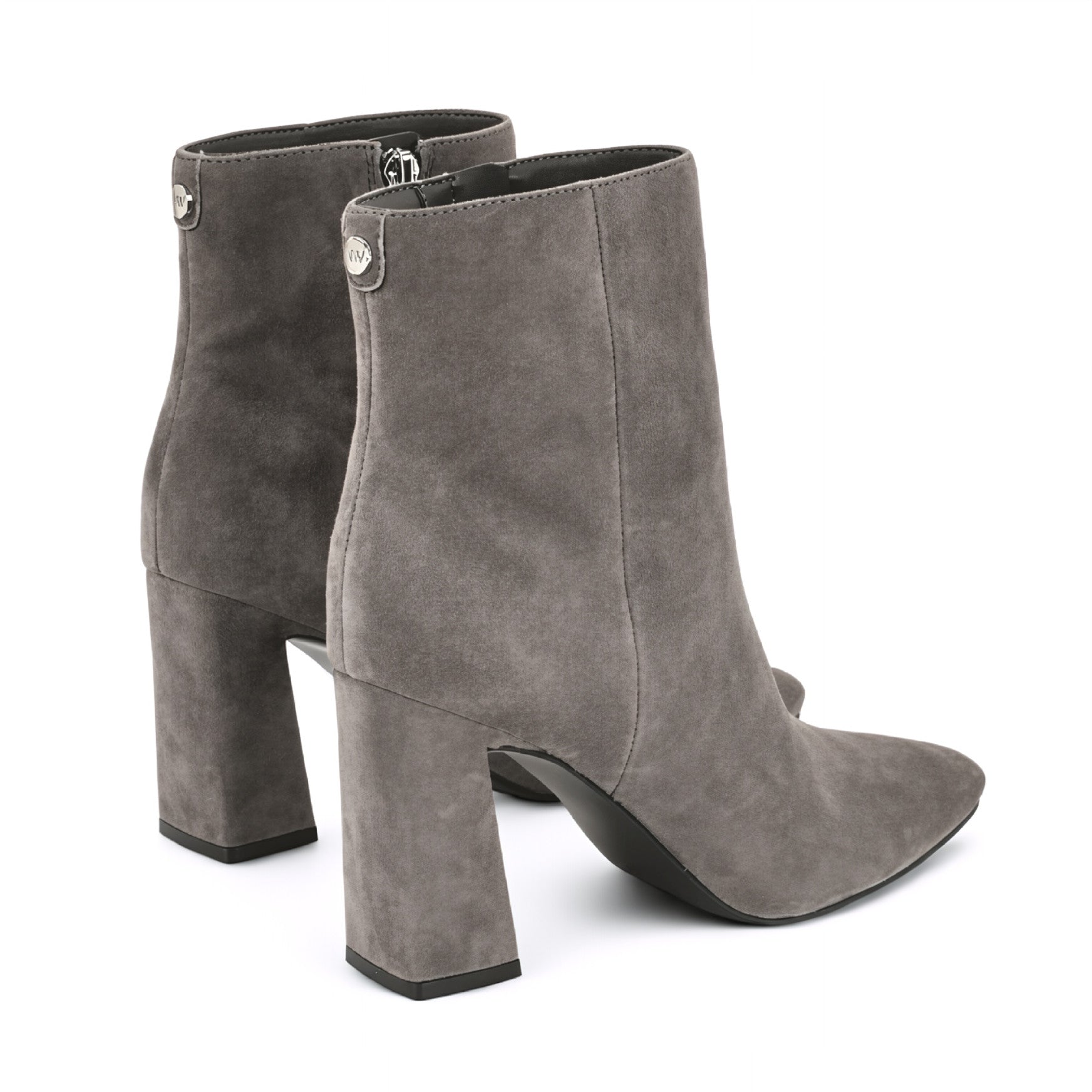 Reraye Block Heel Ankle Leather Booties