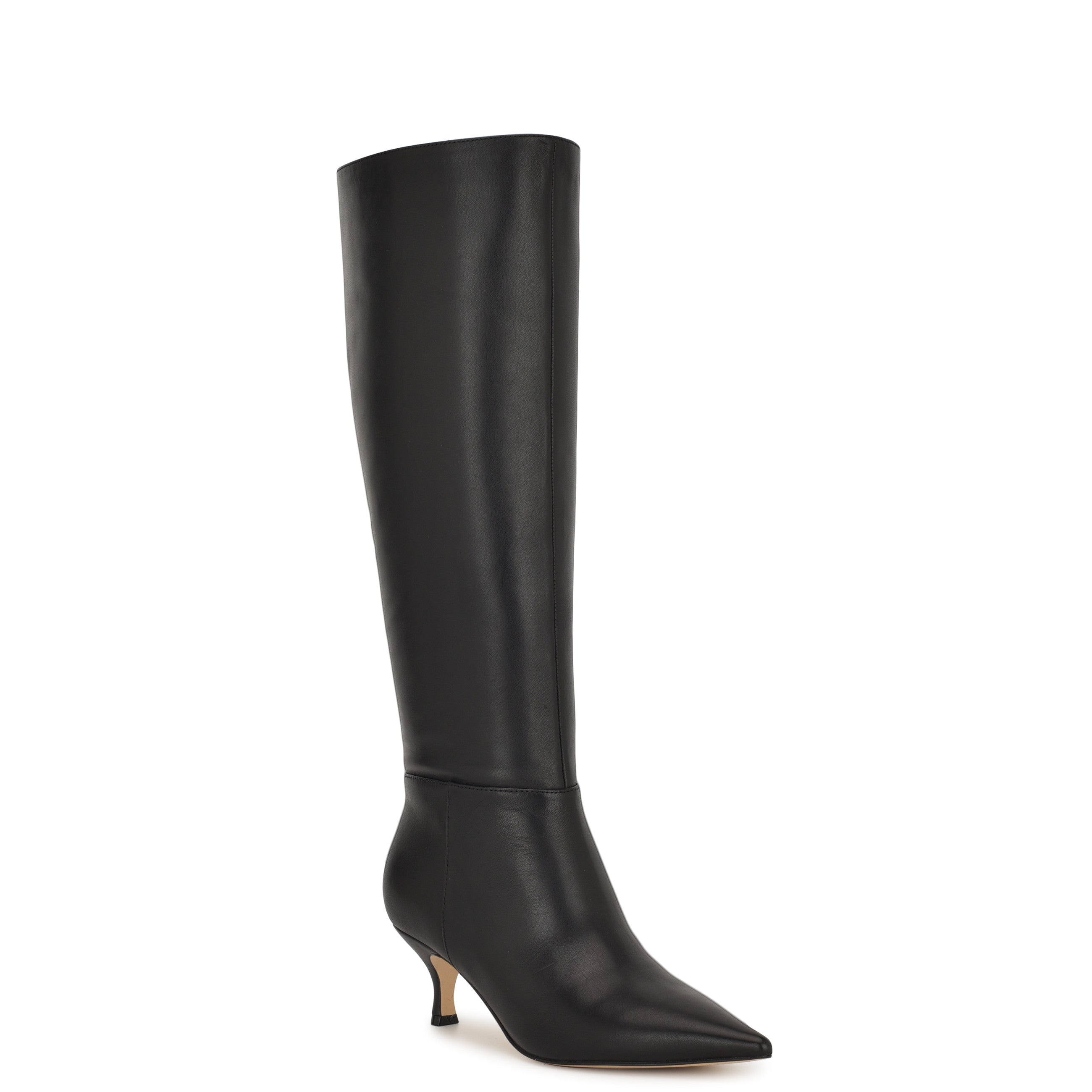 Somas Kitten Heel Knee High Leather Boots