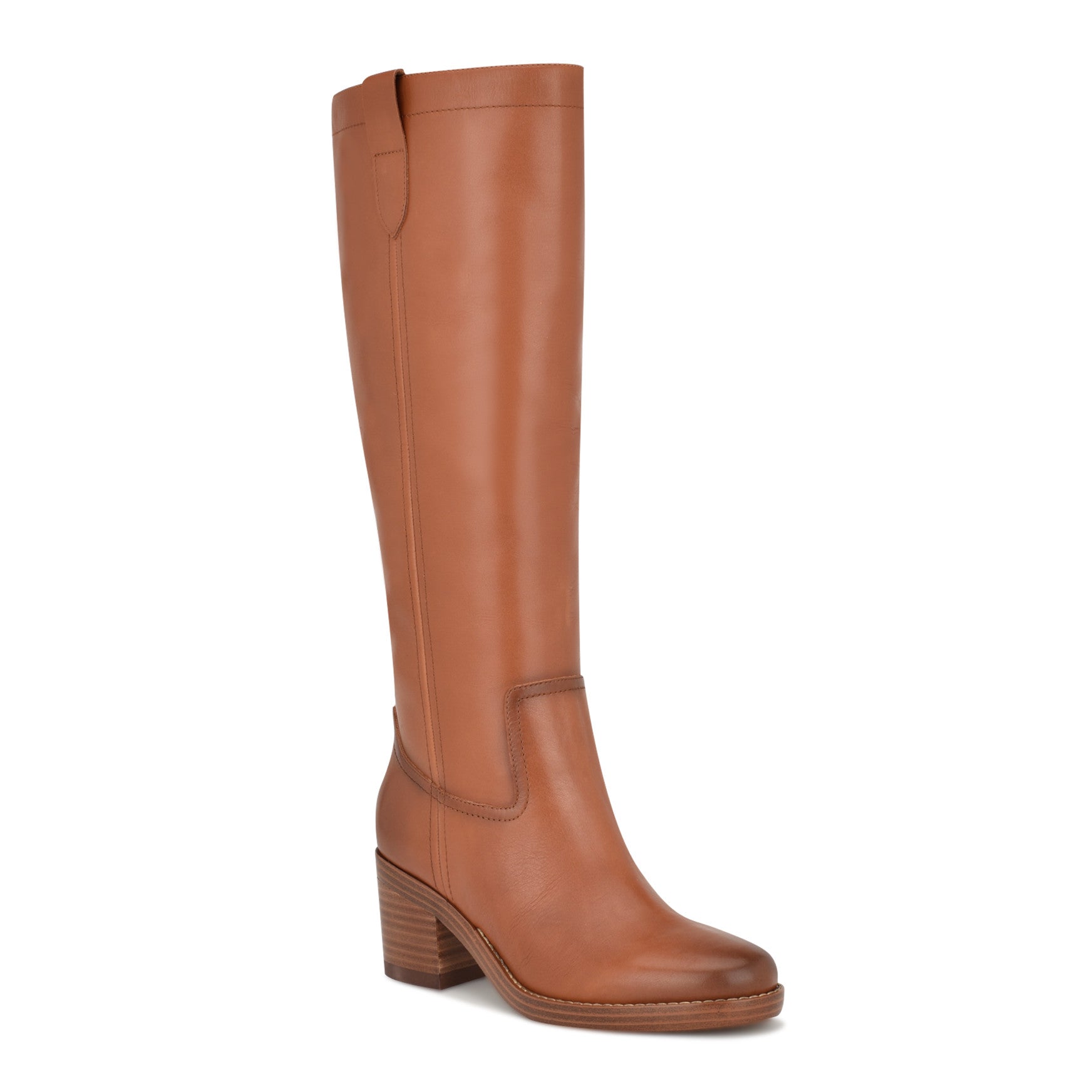 Hecee Block Heel Tailored Leather Boots