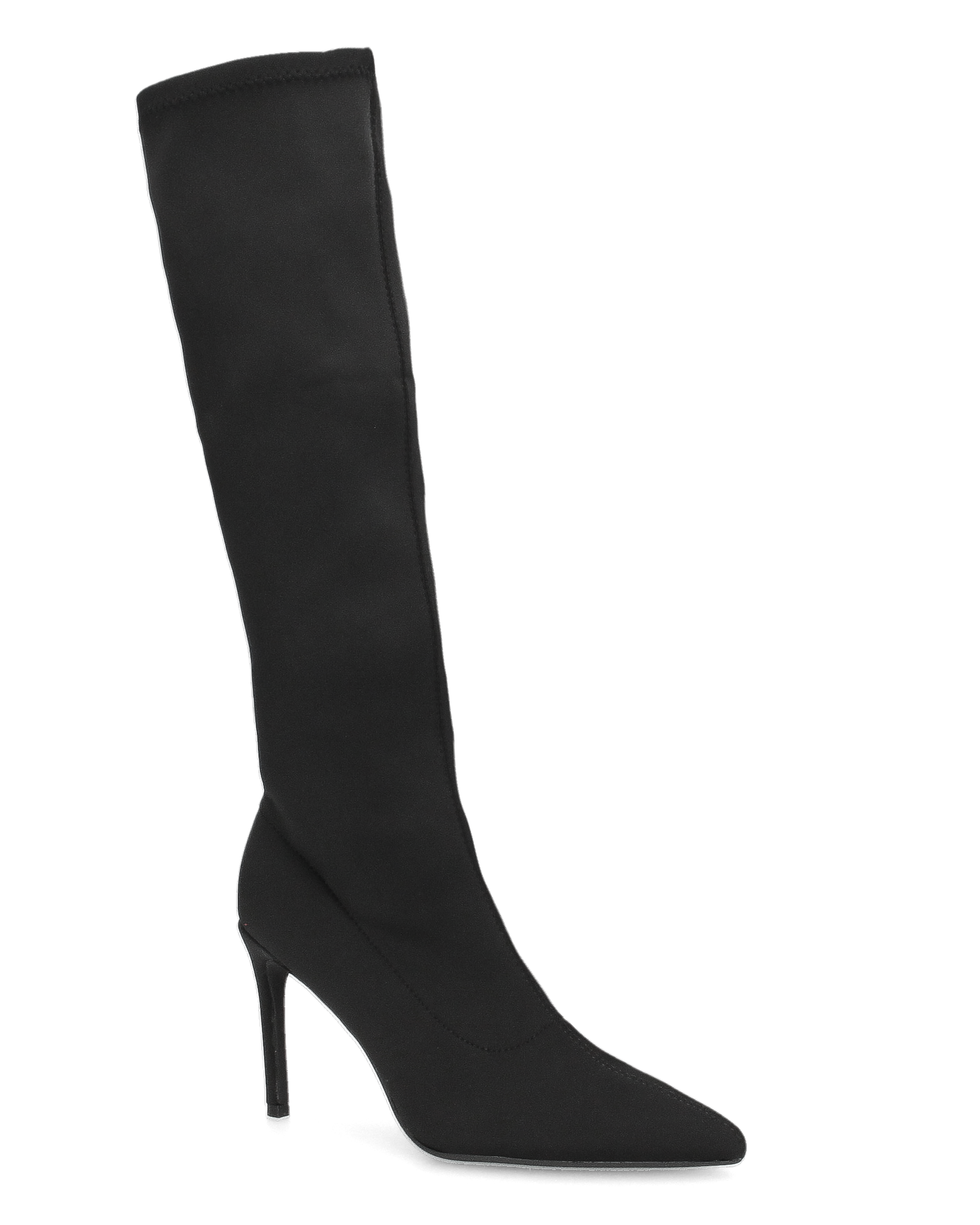 CLAIRE - black lycra thigh-high boots with stiletto heel