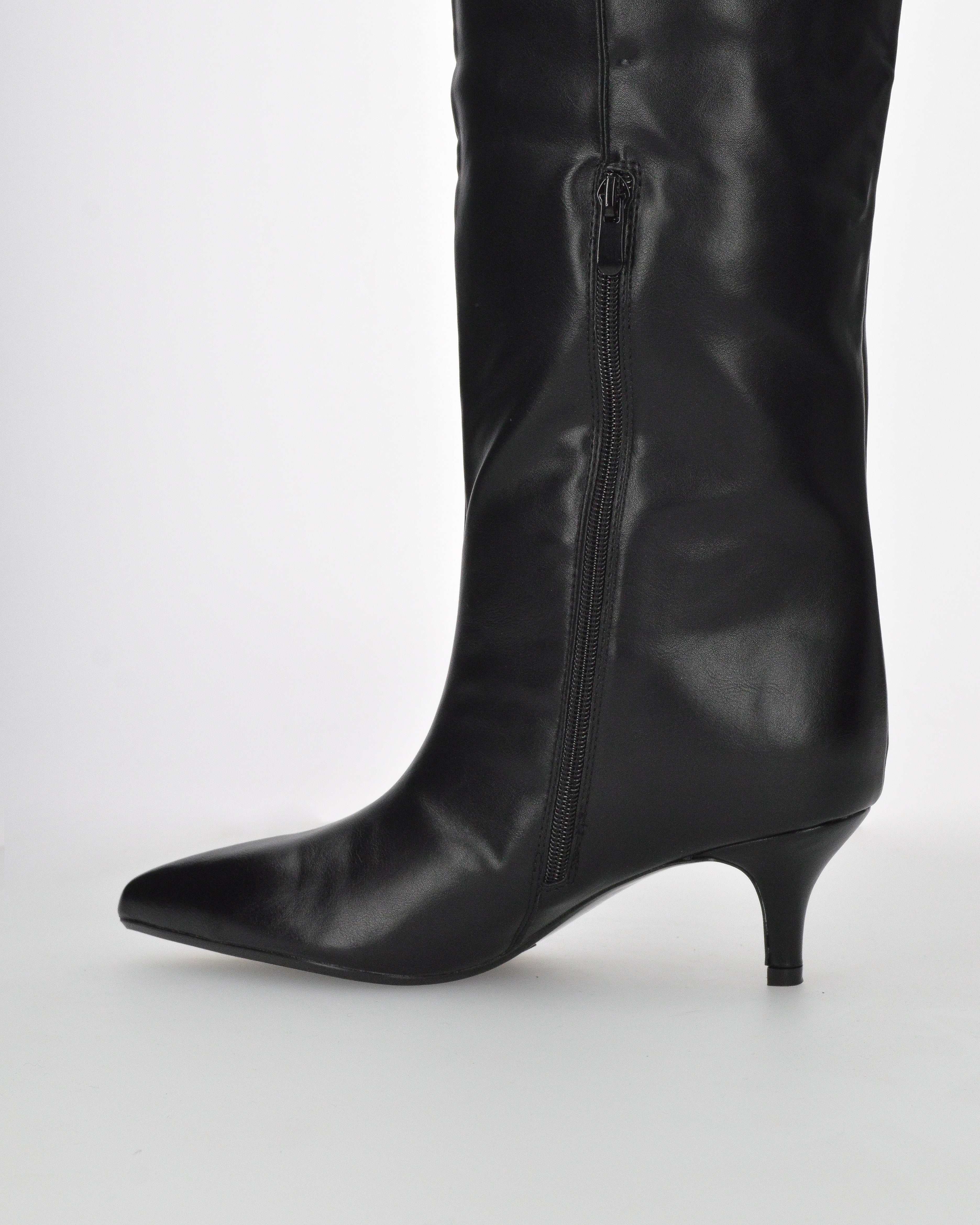 SCARLETT - knee-high boots with low heel and side zip