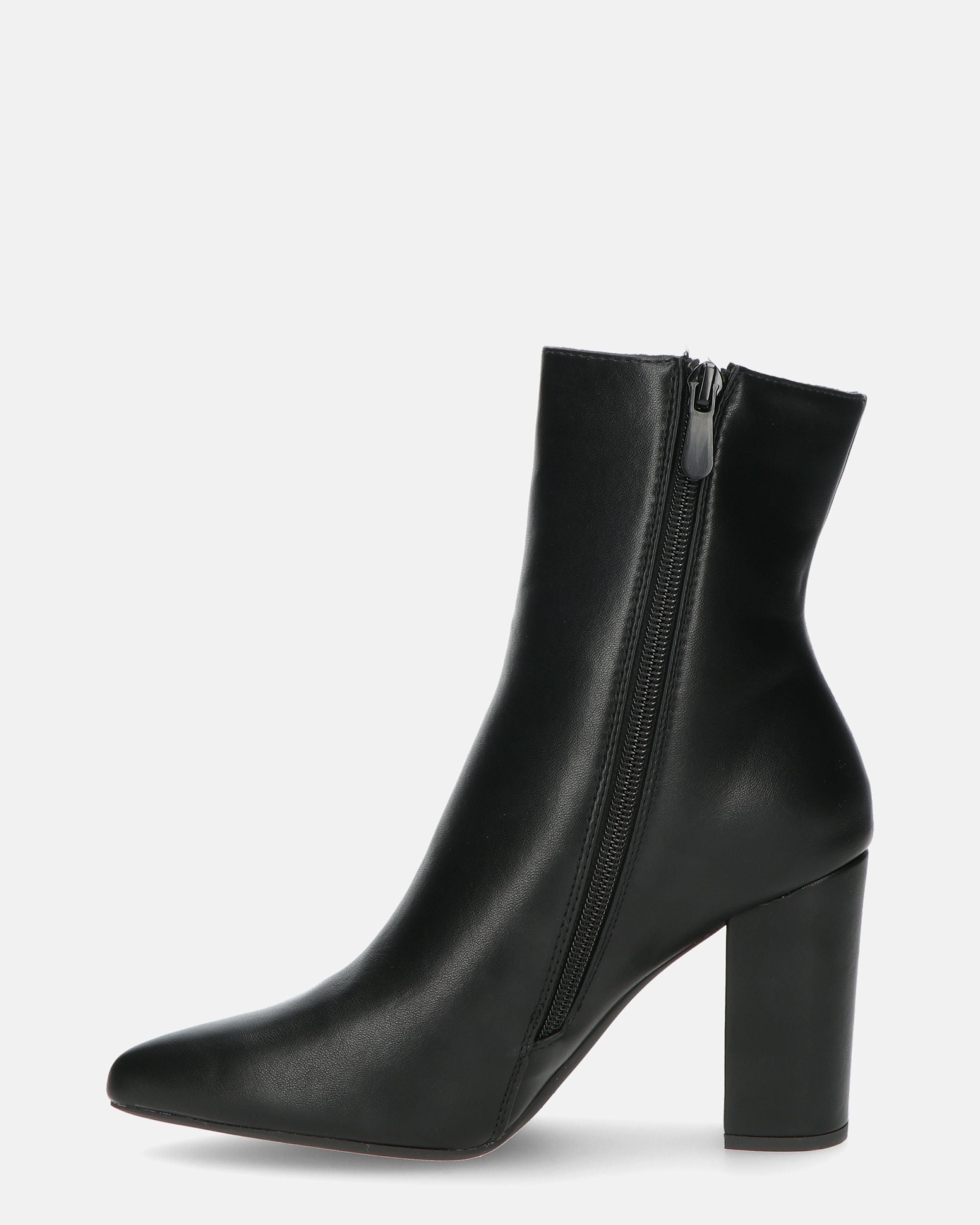 FEDRIKA - 2-in-1 Black Faux Leather Boots: From Tall Boot to Ankle Boot in One Simple Move