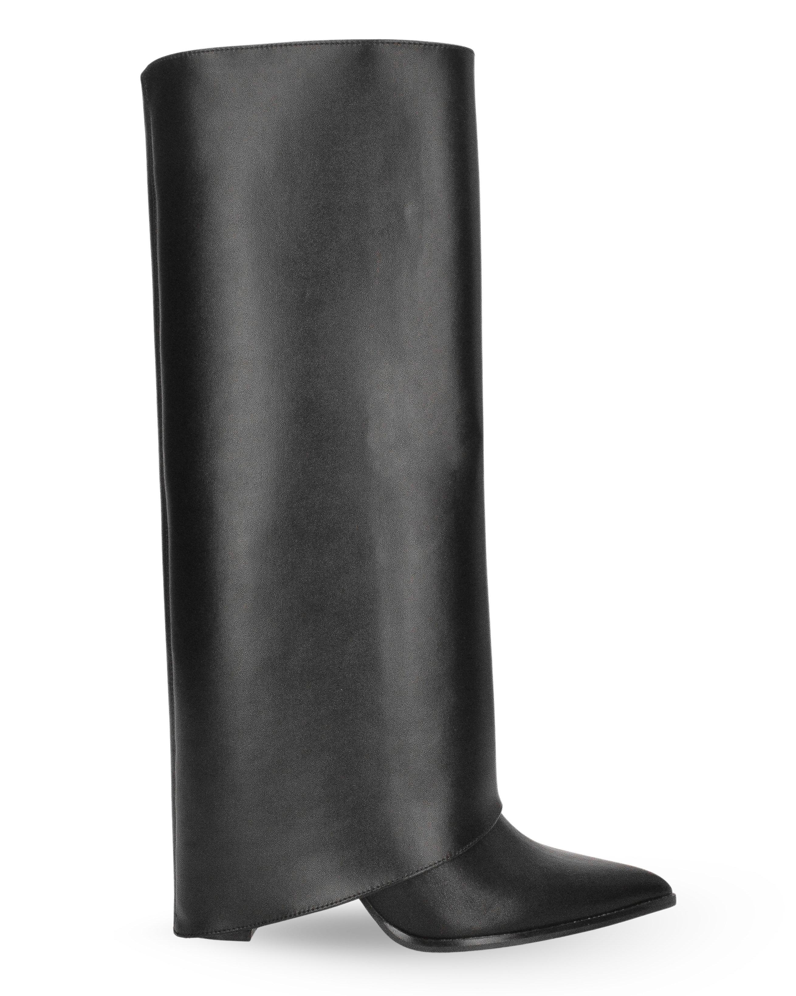 FEDRIKA - 2-in-1 Black Faux Leather Boots: From Tall Boot to Ankle Boot in One Simple Move