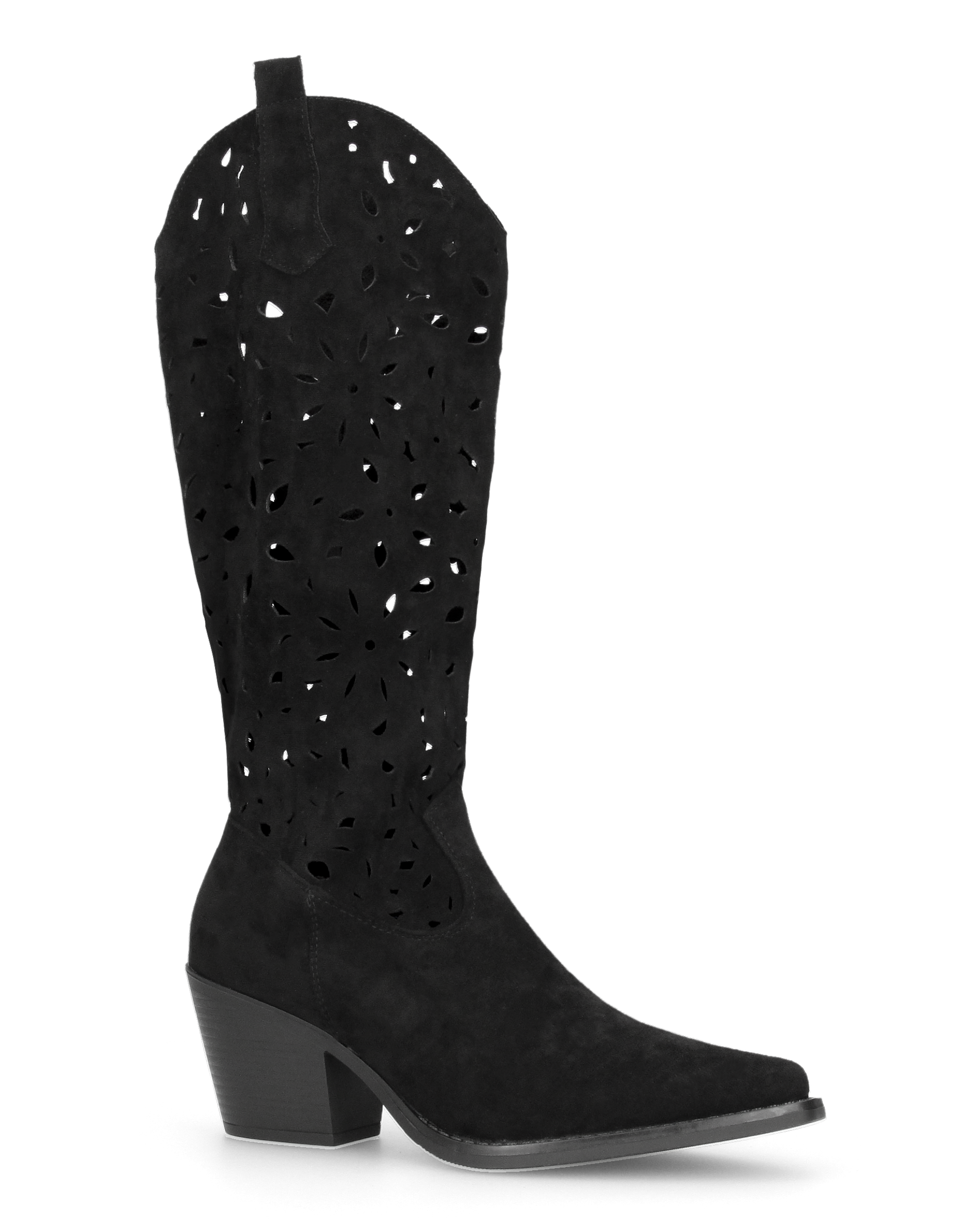 JADY - black Western boots with perforated shaft