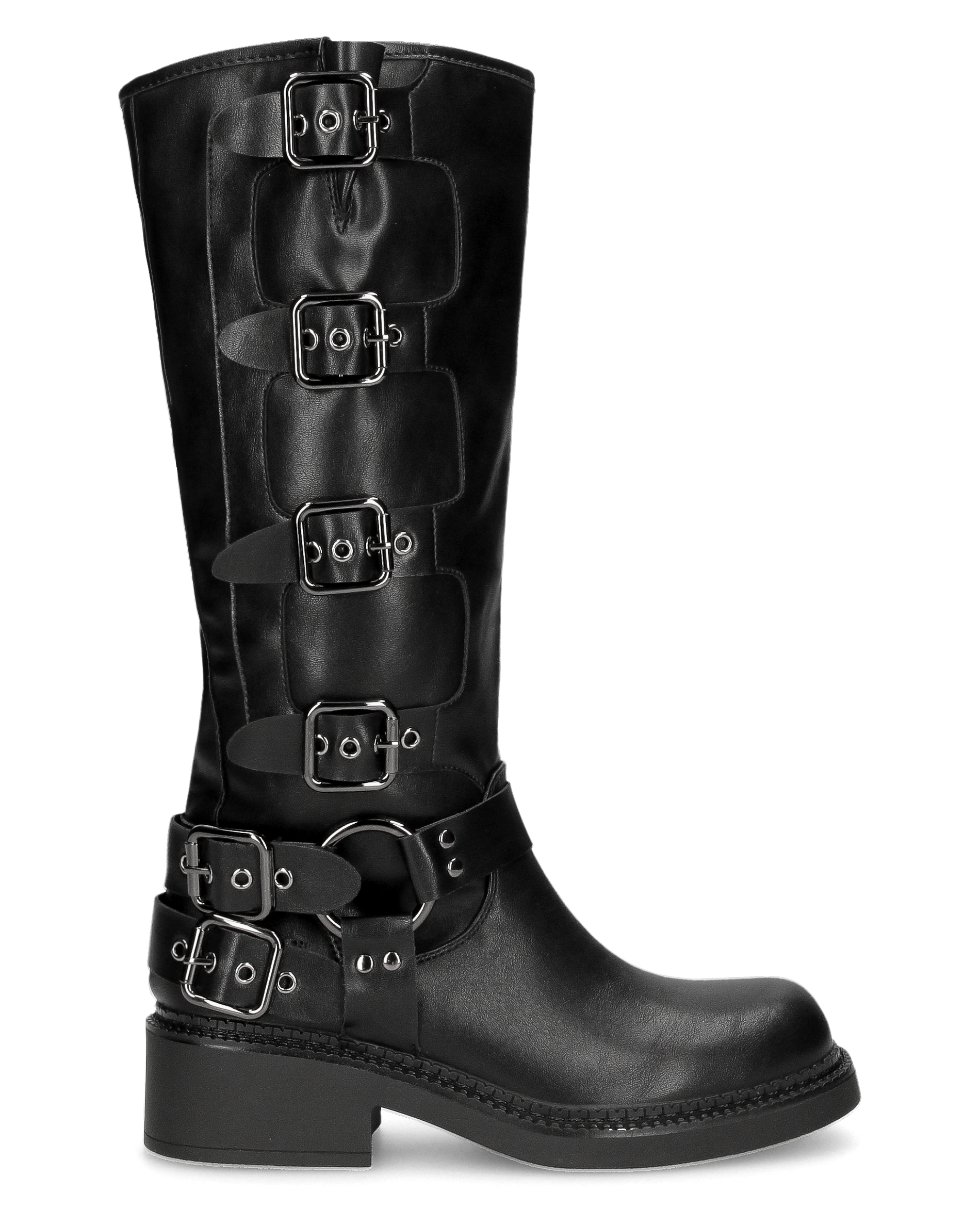 KIRA - tall boots with straps and metallic details