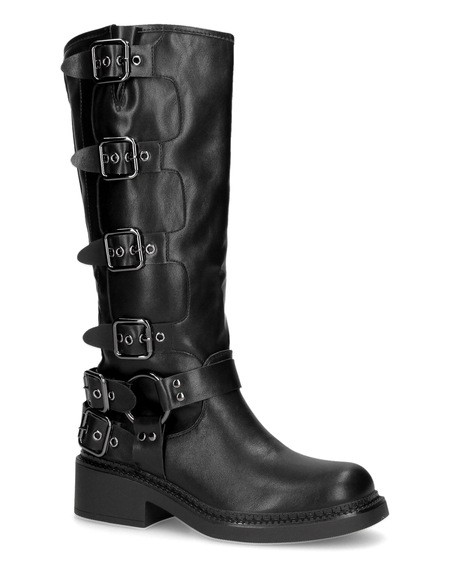 KIRA - tall boots with straps and metallic details