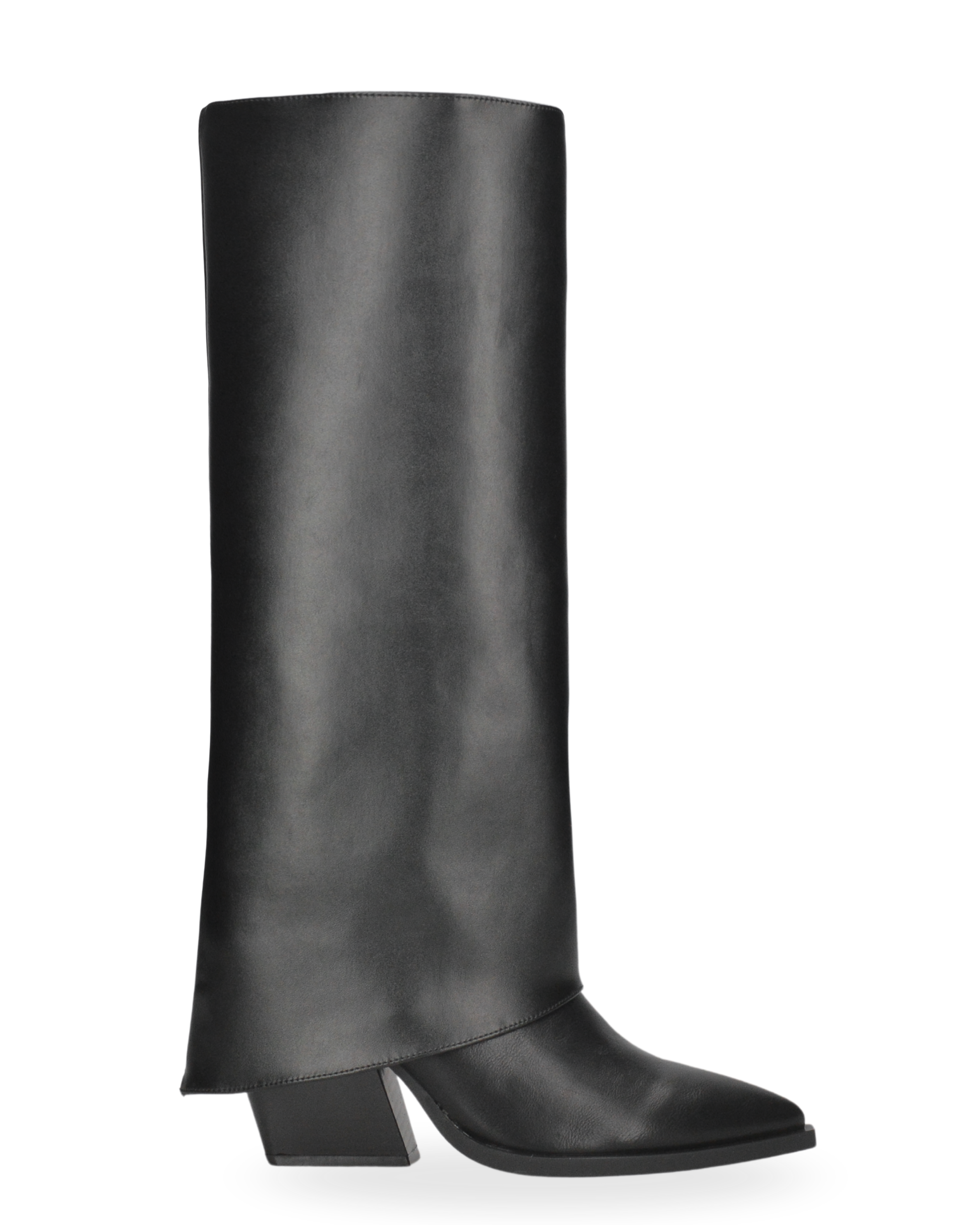 LOTTIE - 2-in-1 black faux leather Western boot