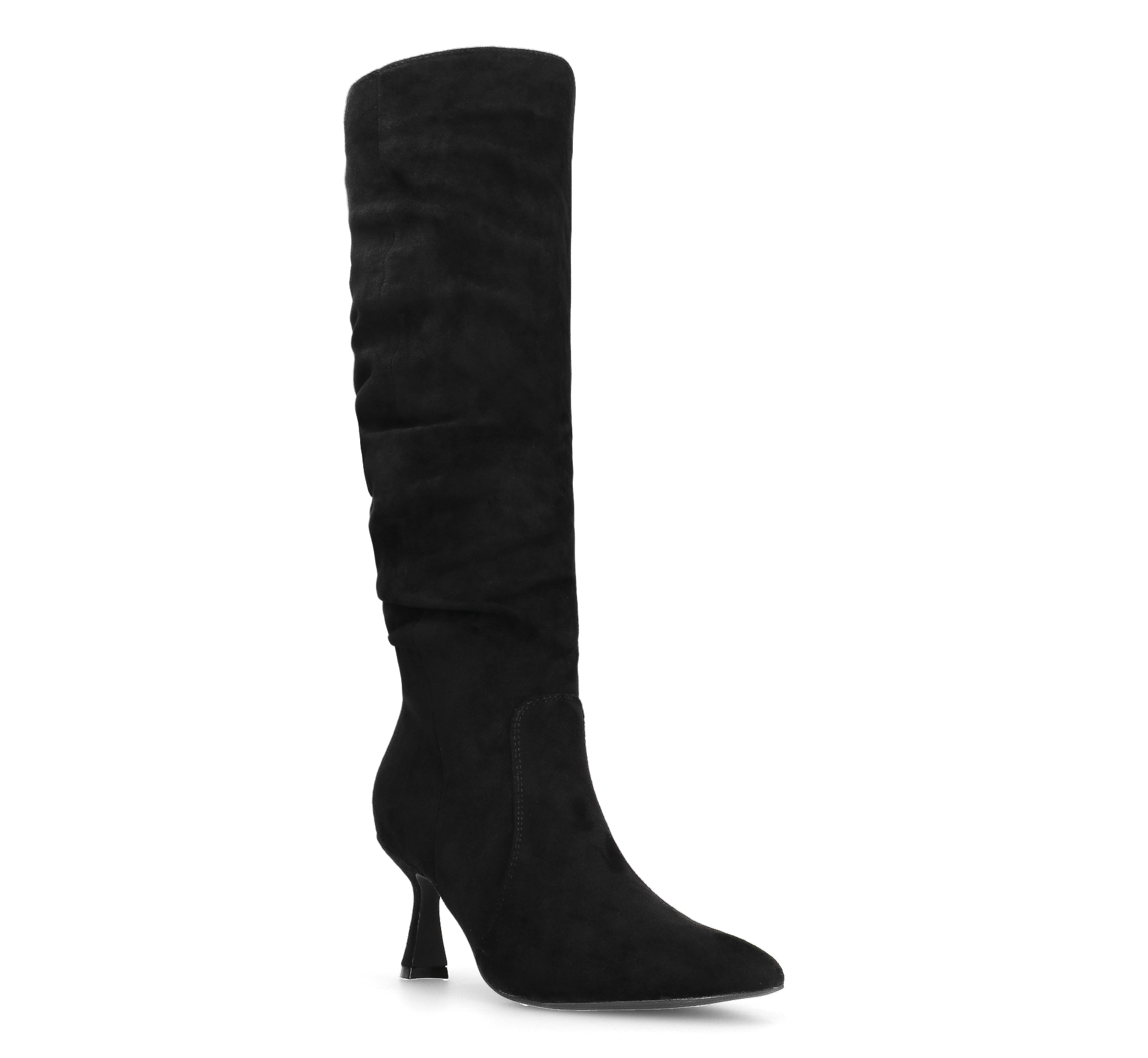 LOREDANA - black suede knee-high boots