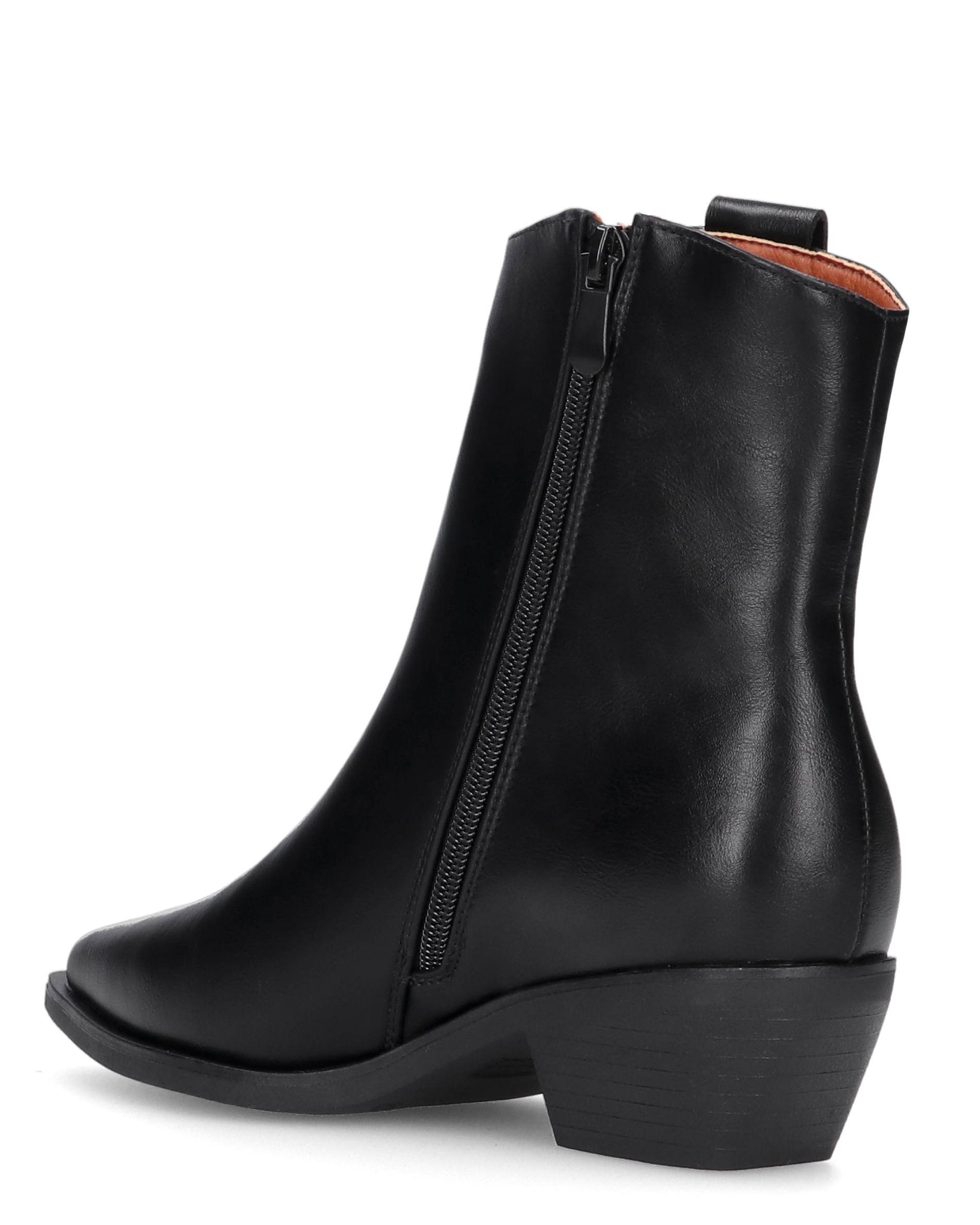 MARTINA - 2-in-1 black faux leather boot: from knee-high boot to ankle boot in one simple move