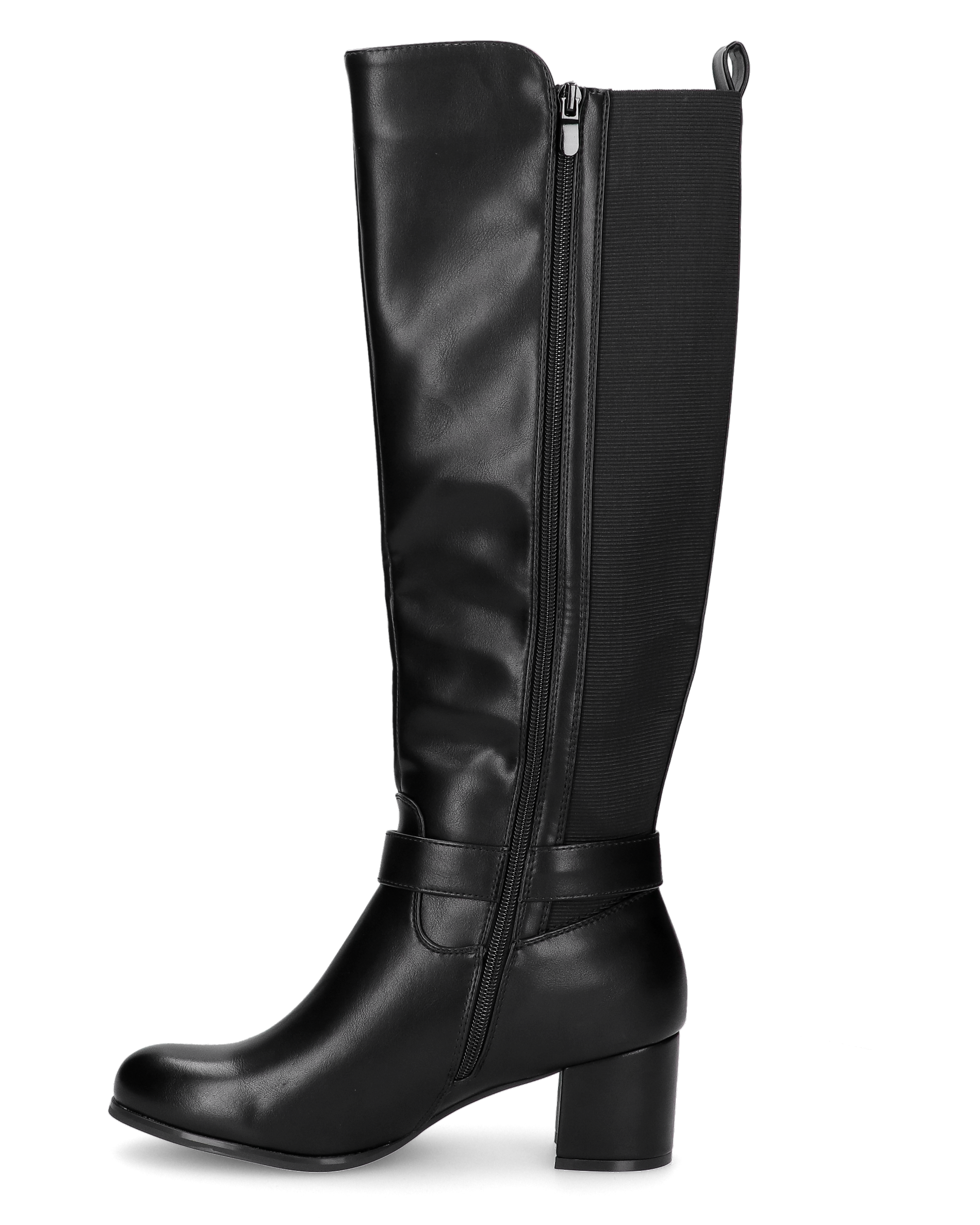'+Size ELEONOR - black tall heeled boots, plus-size range!