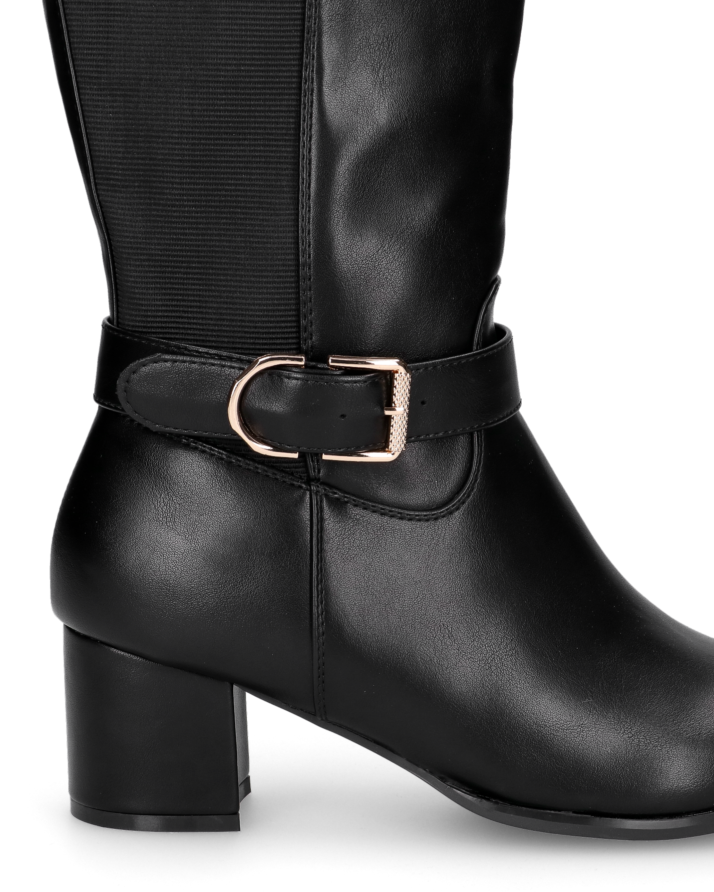 '+Size ELEONOR - black tall heeled boots, plus-size range!