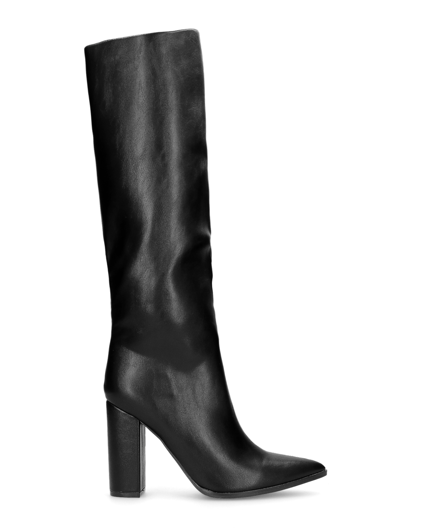 NEERA - black knee-high boots with side zip
