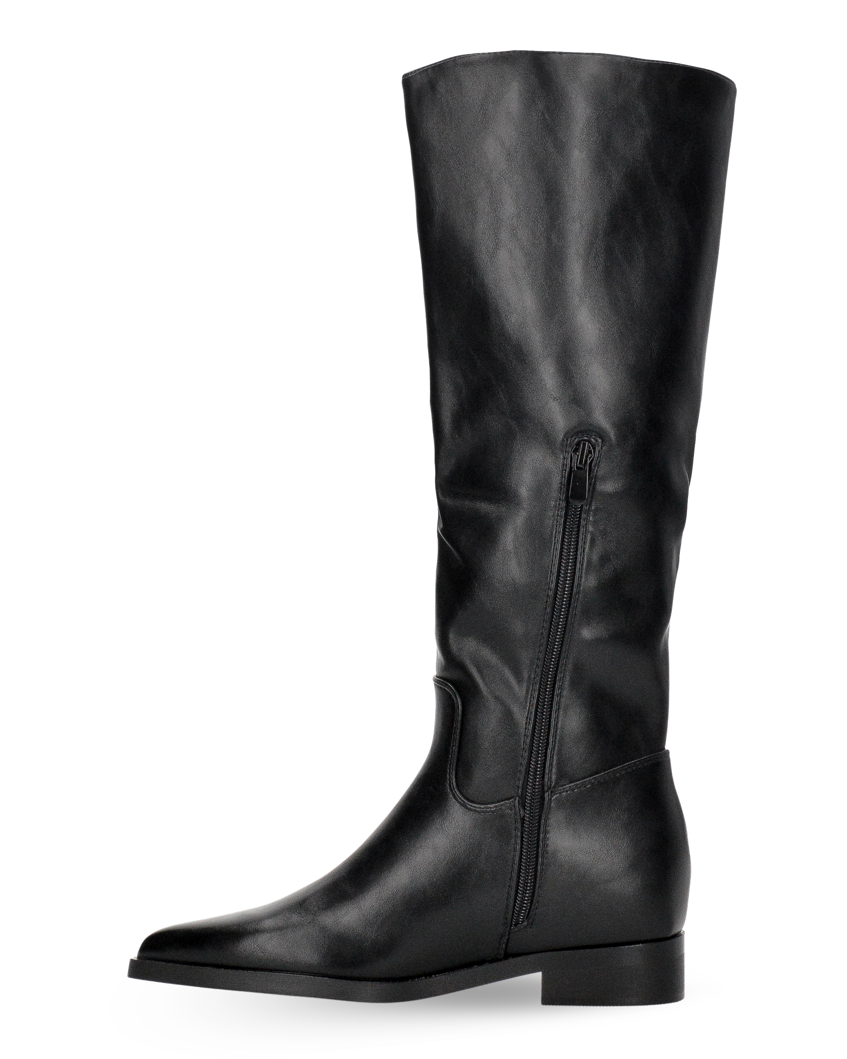 AETNA - tall boots with low heel and gold decorative ornament