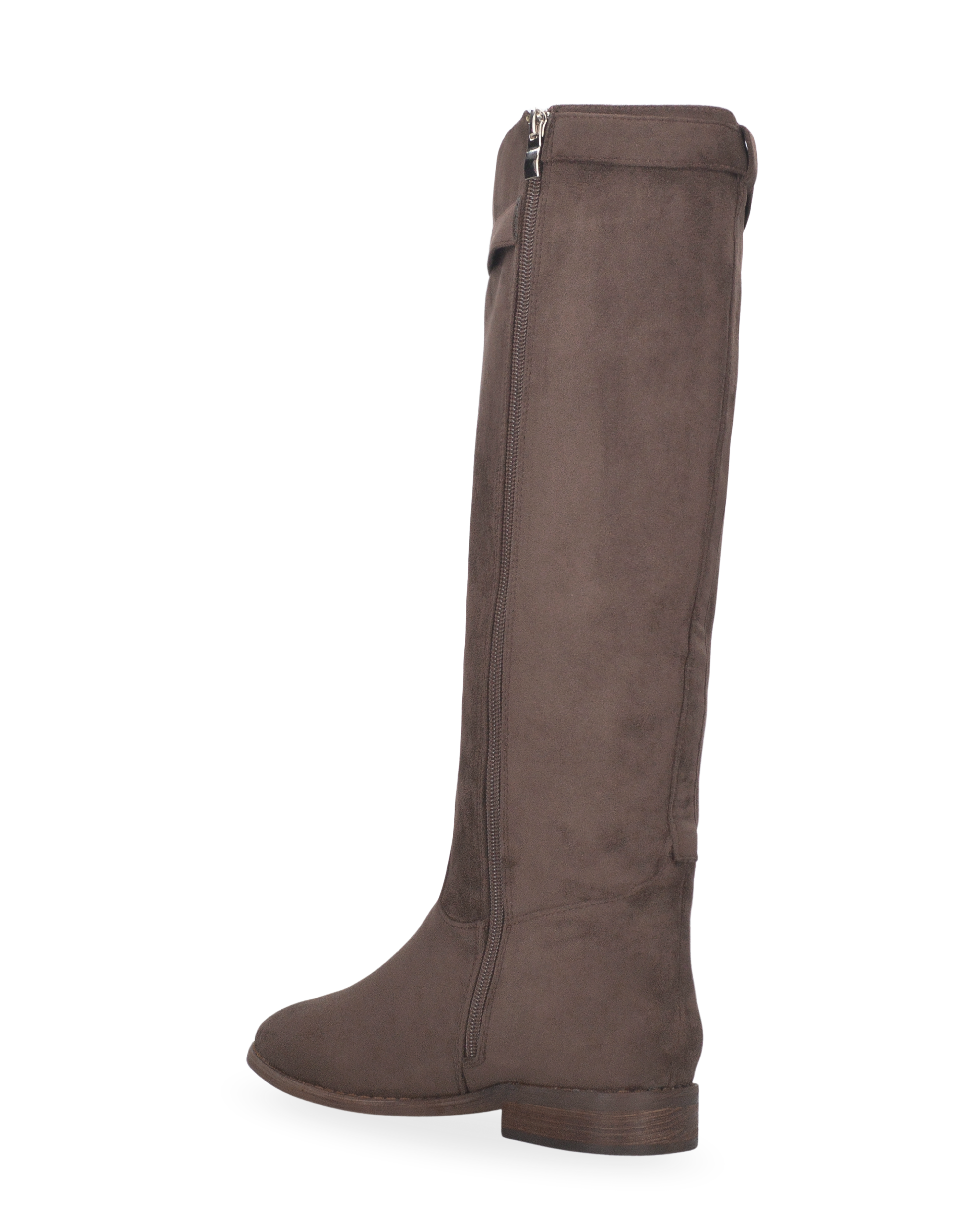 SIMIE - brown suede knee-high boot with padded interior