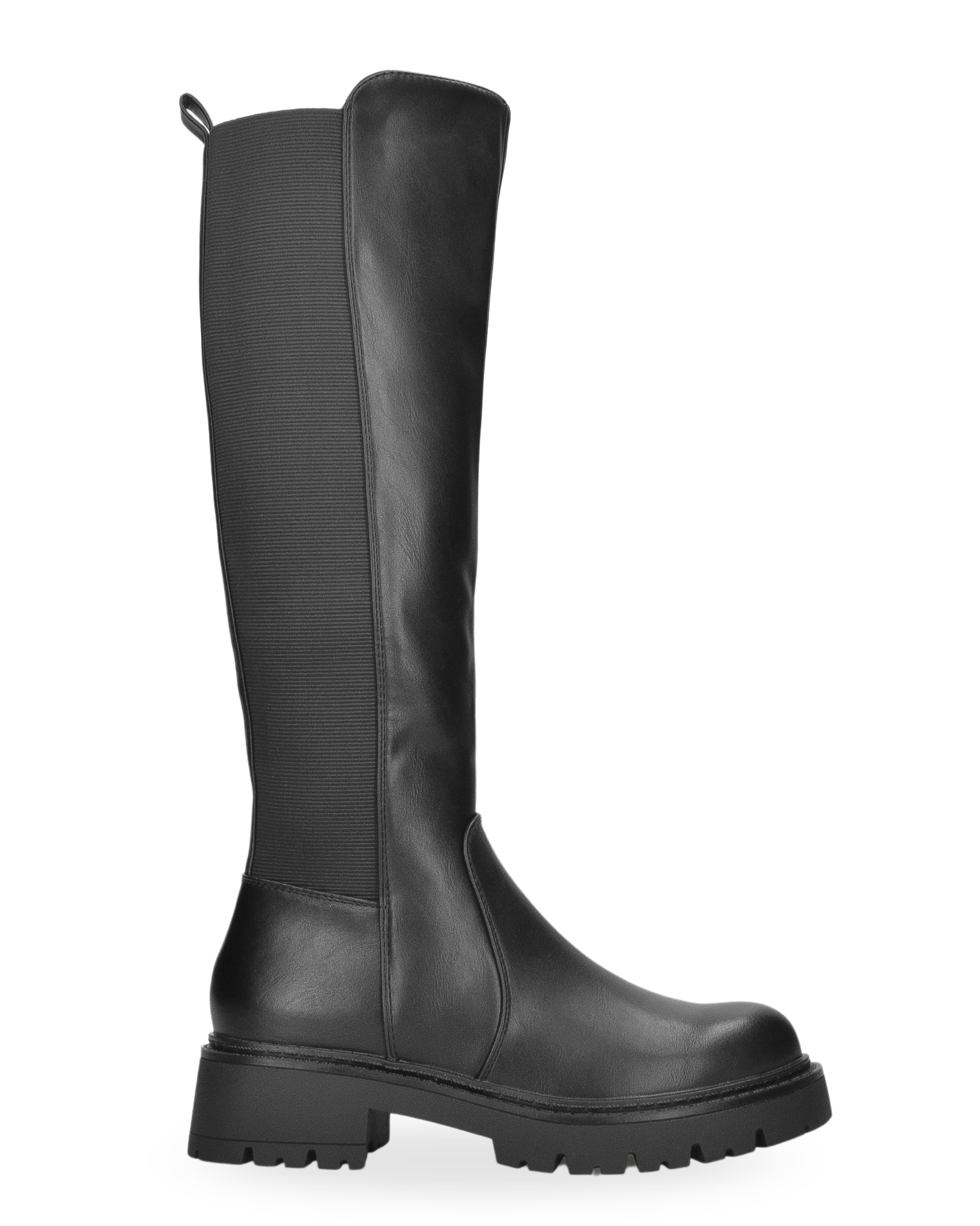 KADYE - black tall boots with elastic panel