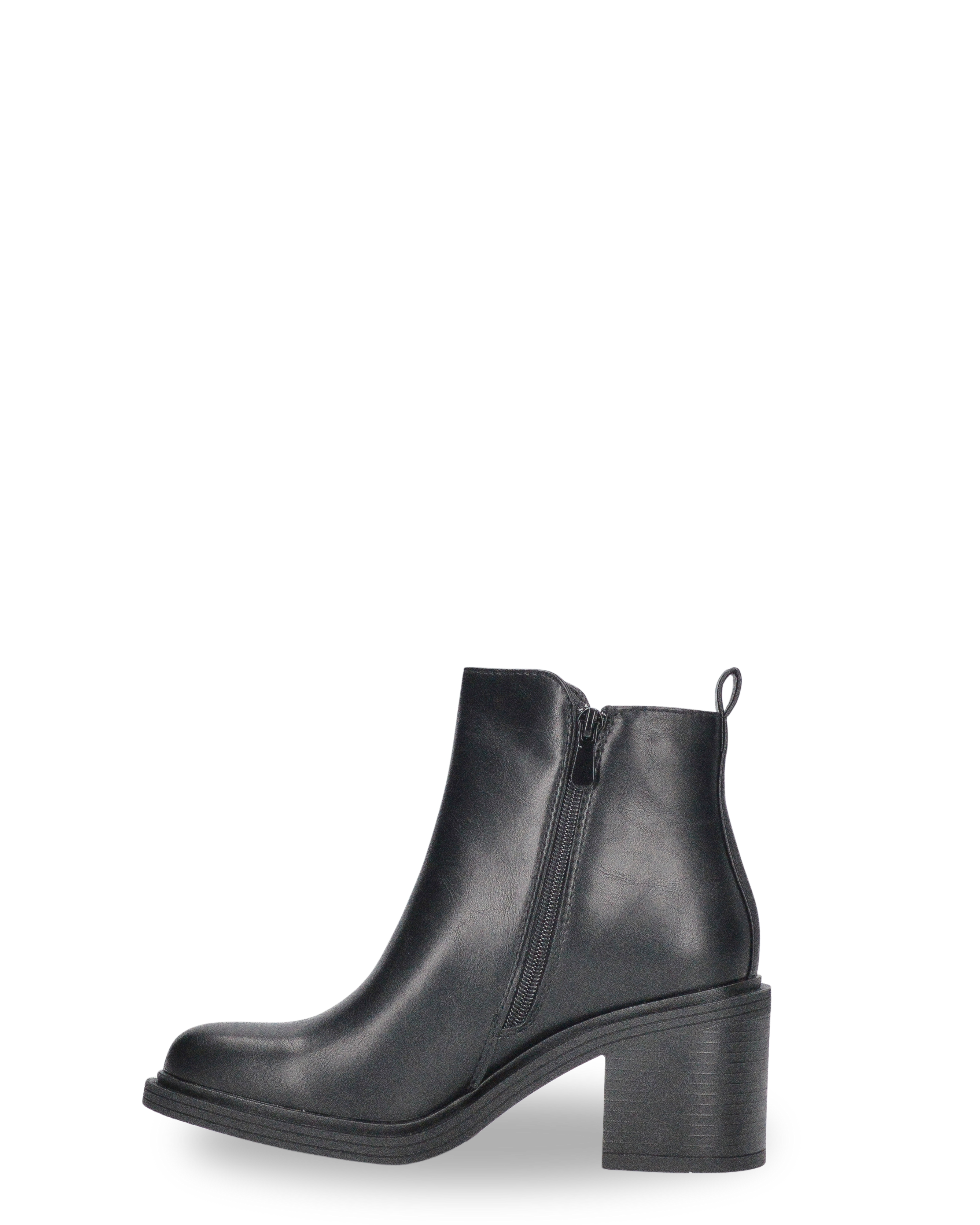 VANNY - 2-in-1 black faux leather boot: from tall boot to ankle boot with a simple gesture
