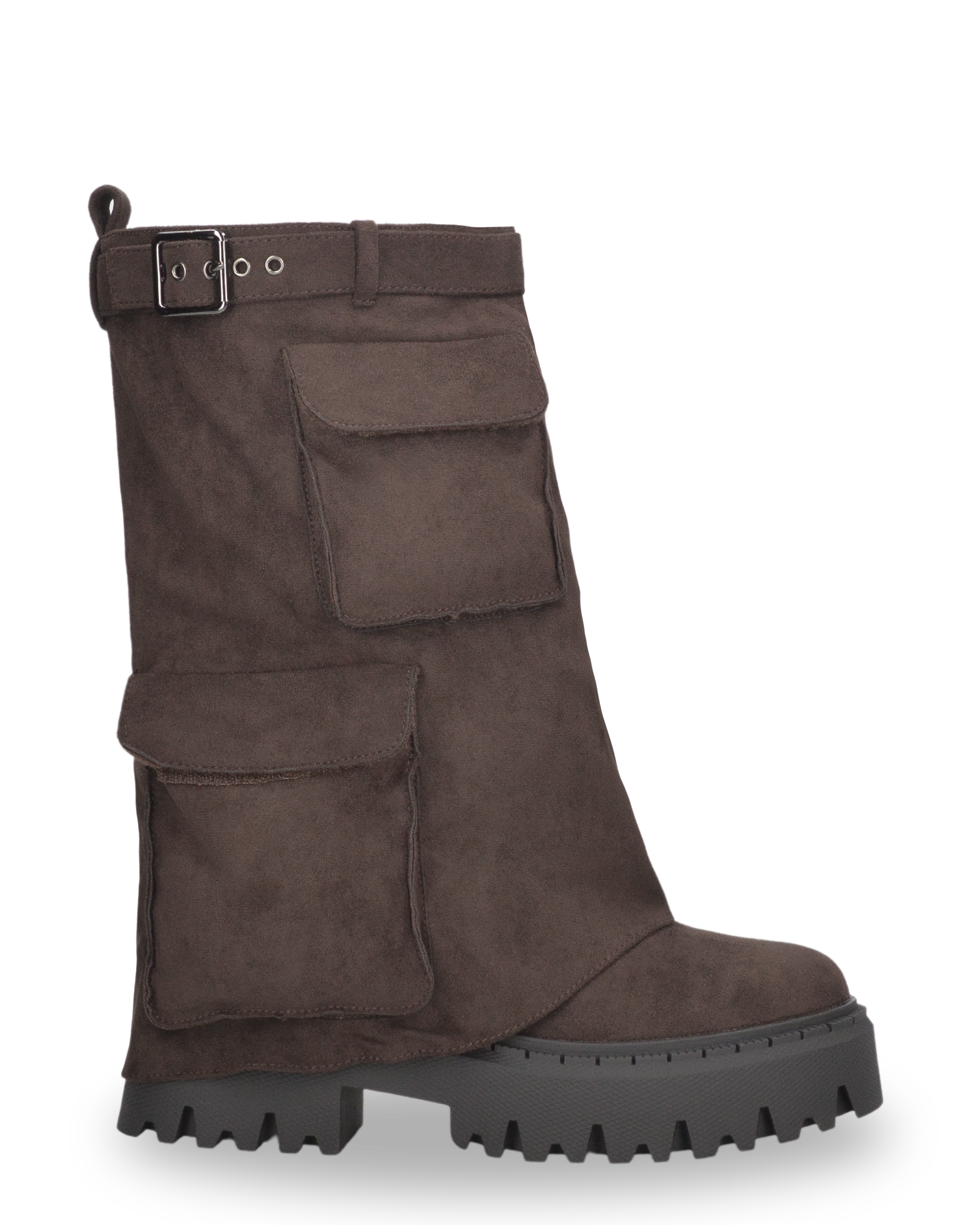 ARDEA - brown boots with pockets on the cuff