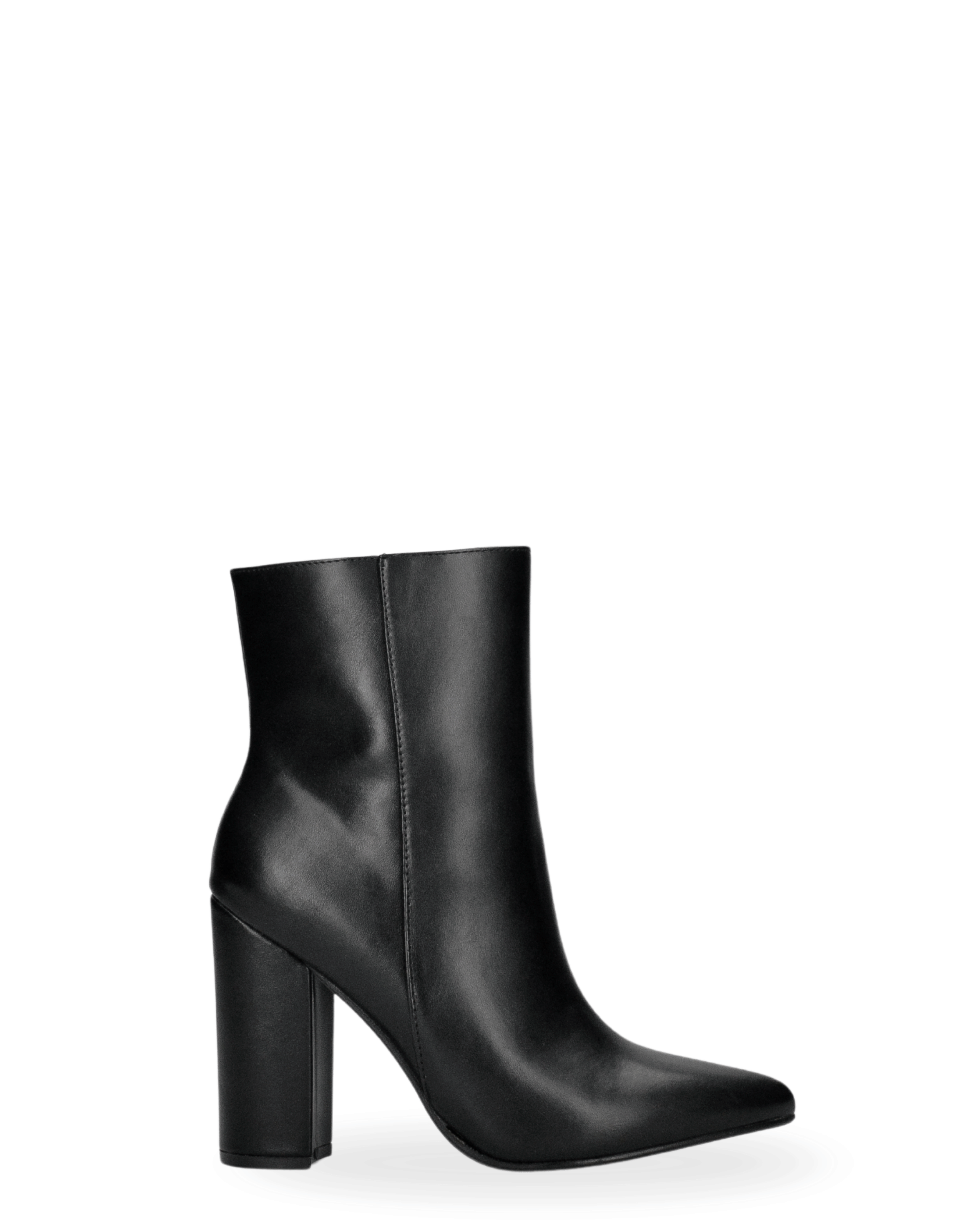 RIKA - 2-in-1 black faux leather boots with heel