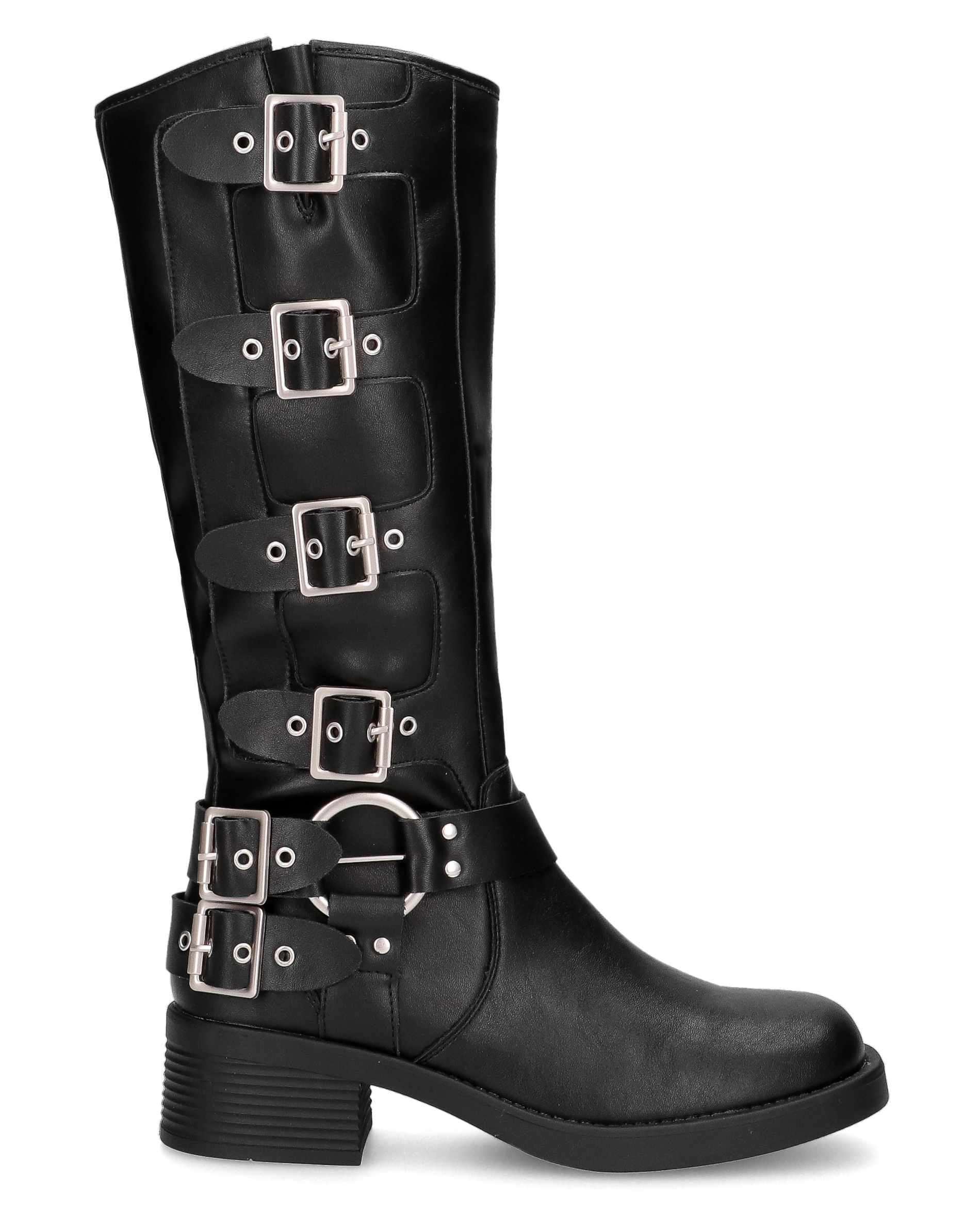 SHAKIIRA - knee-high boots with straps and buckles