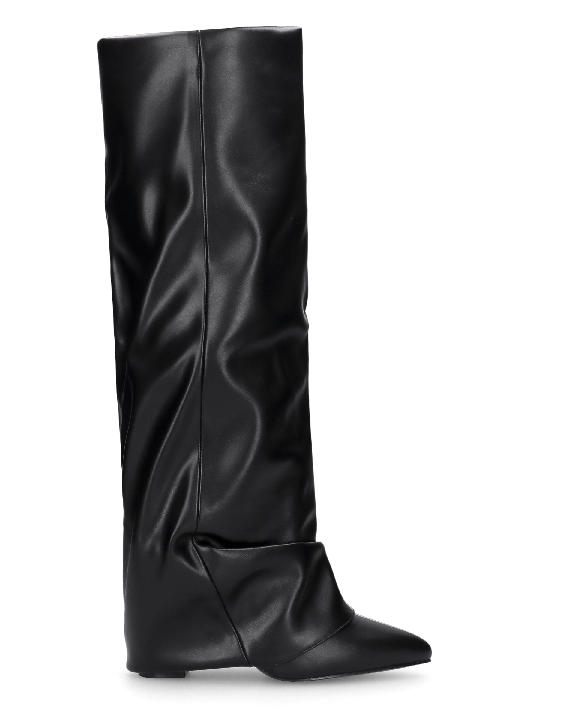 SUNNY - knee-high boot with long turn-down cuff, heel and slouch effect