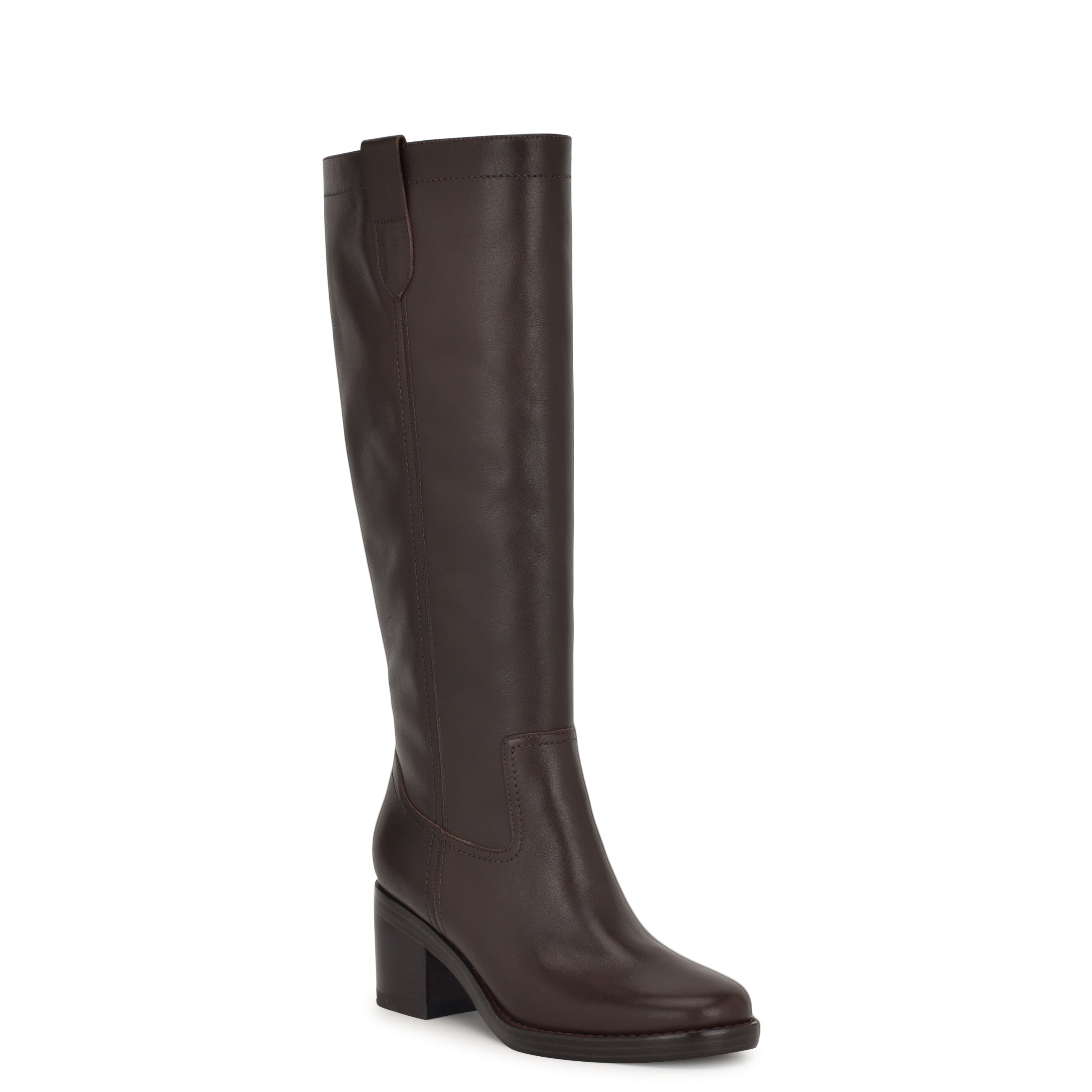 Hecee Block Heel Tailored Leather Boots