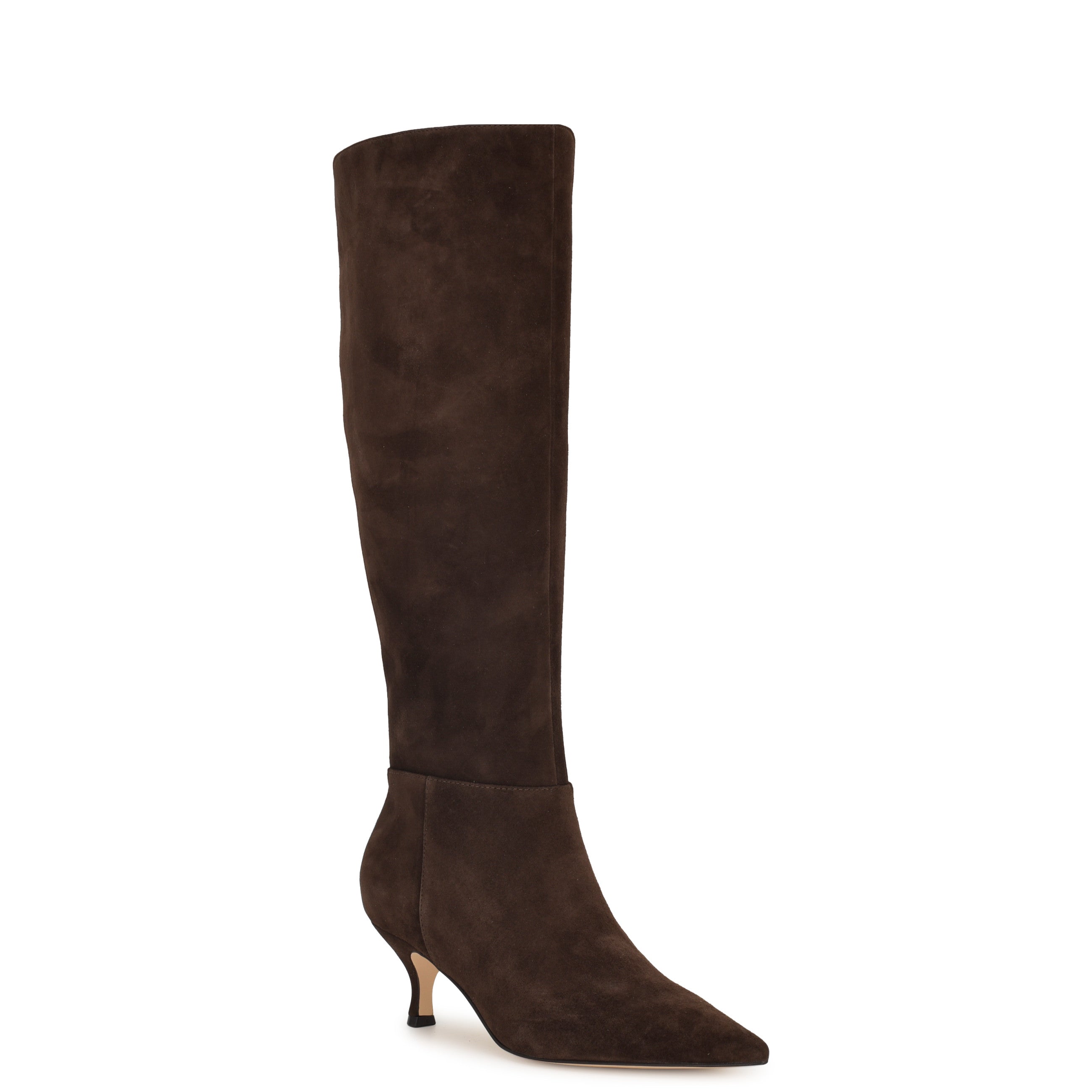 Somas Kitten Heel Knee High Leather Boots