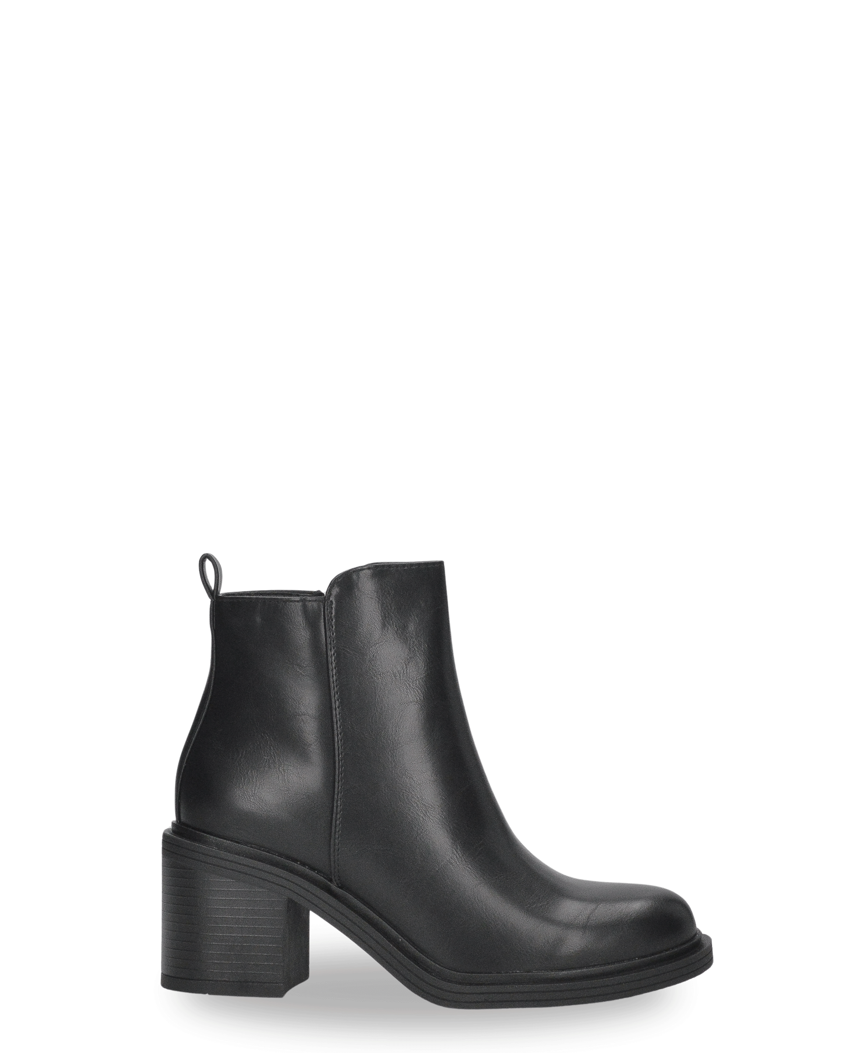 VANNY - 2-in-1 black faux leather boot: from tall boot to ankle boot with a simple gesture