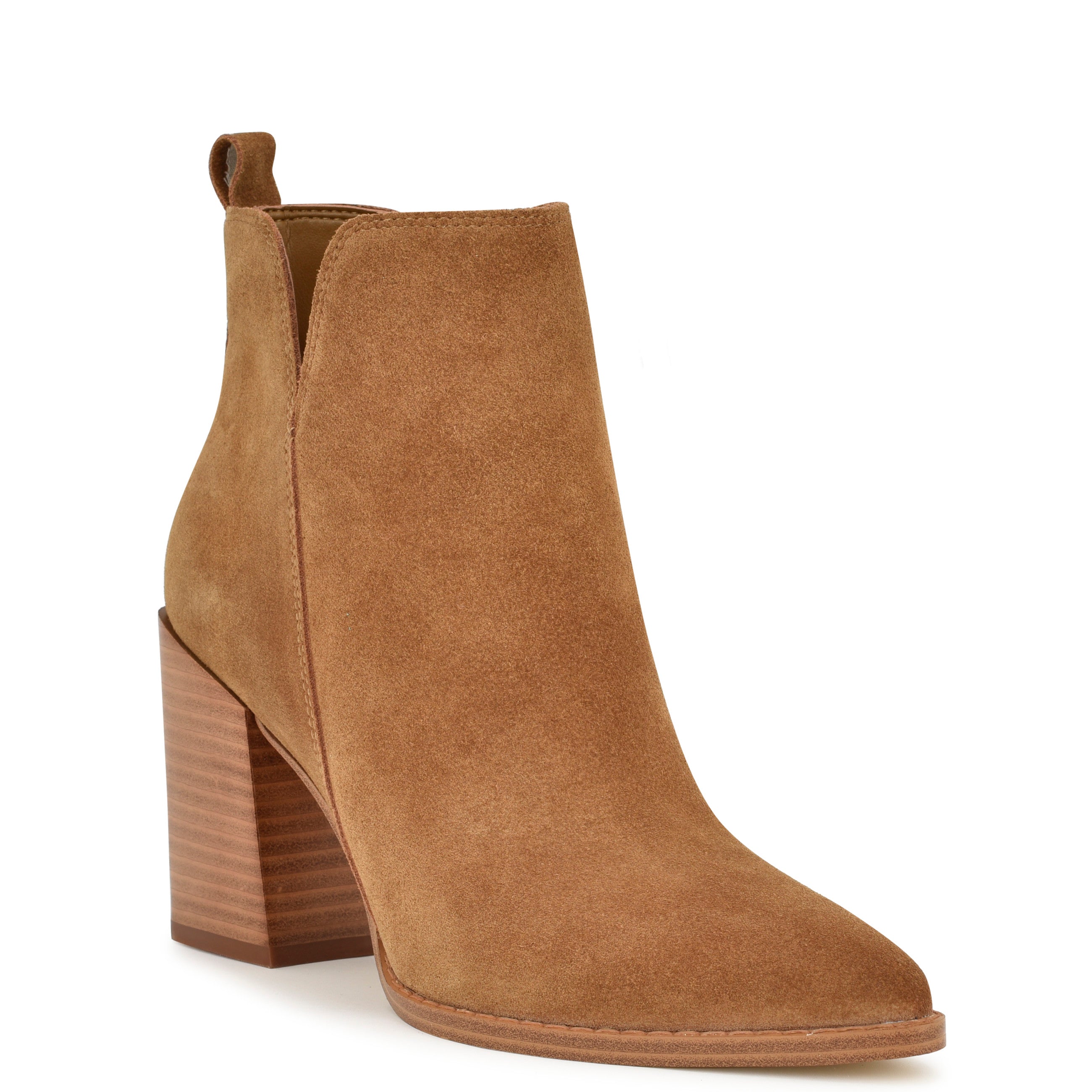 Birds Block Heel Leather Booties