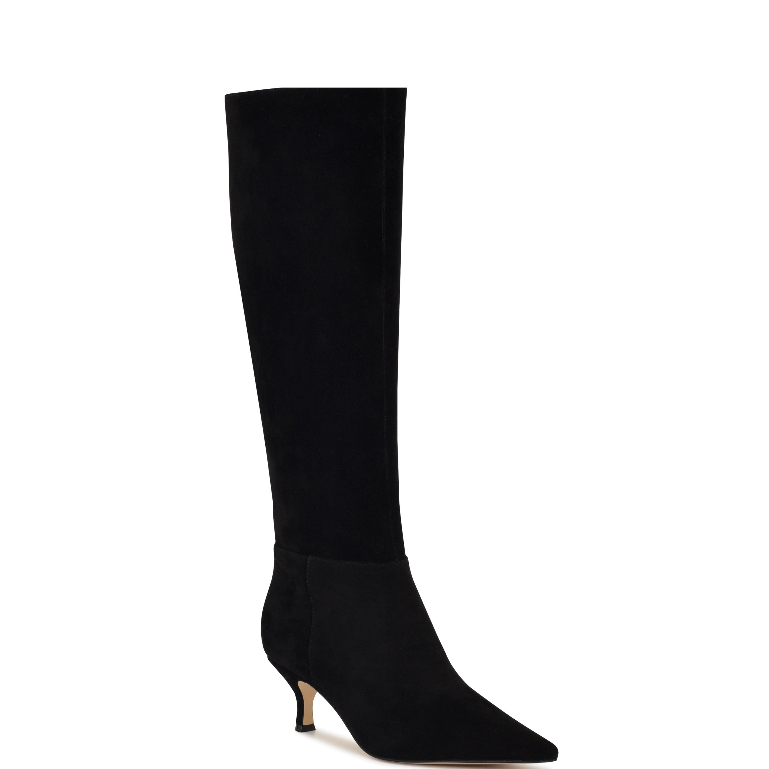 Somas Kitten Heel Knee High Leather Boots
