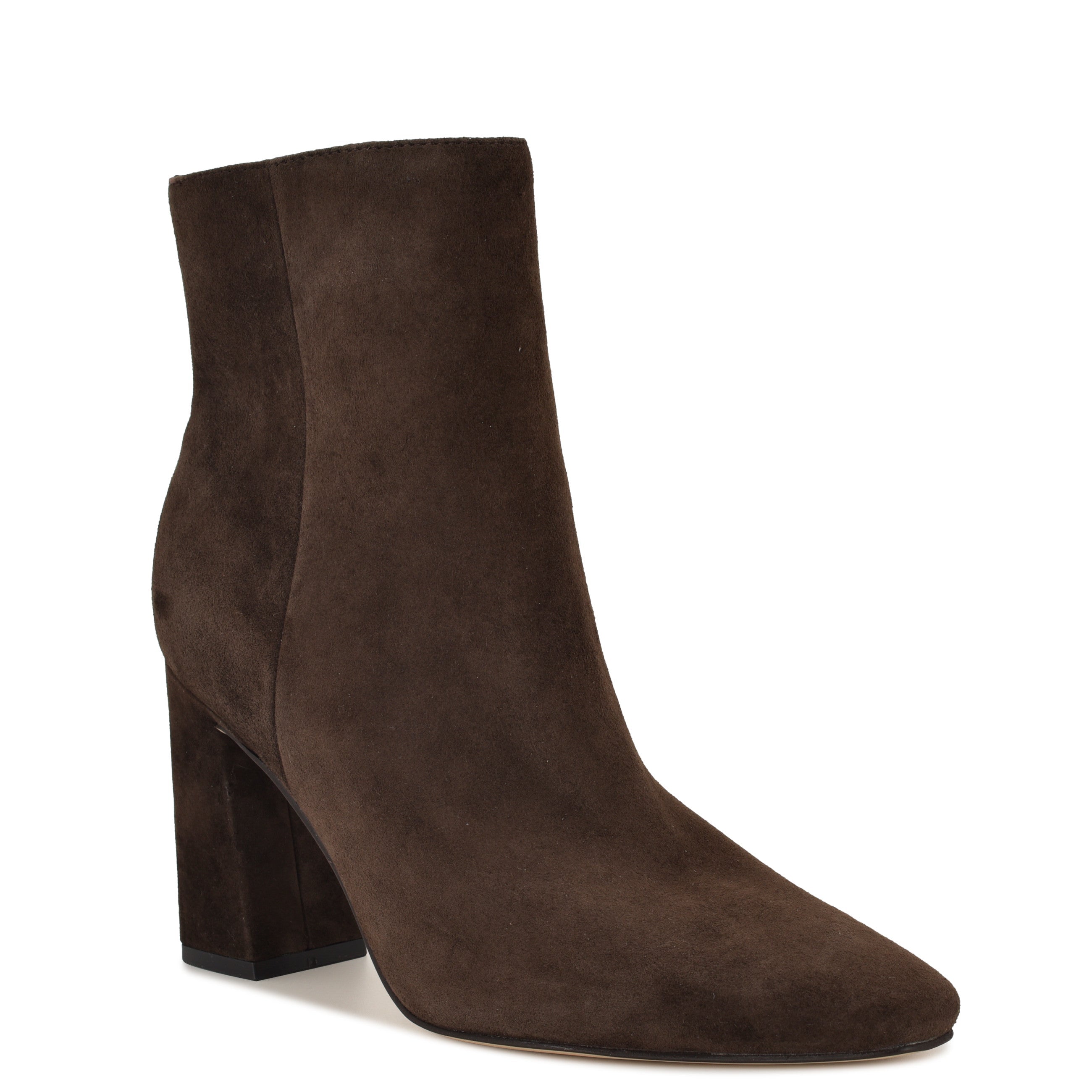 Reraye Block Heel Ankle Leather Booties
