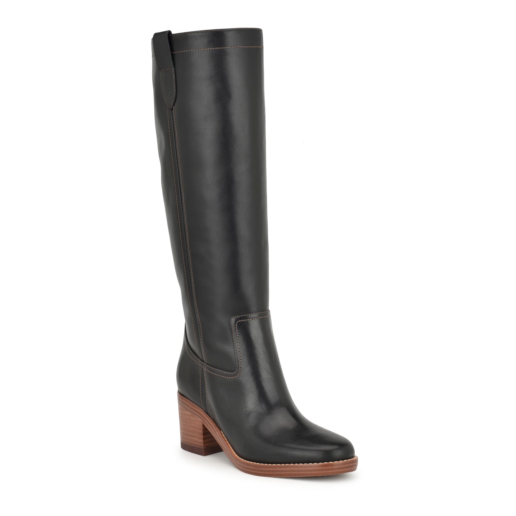 Hecee Block Heel Tailored Leather Boots