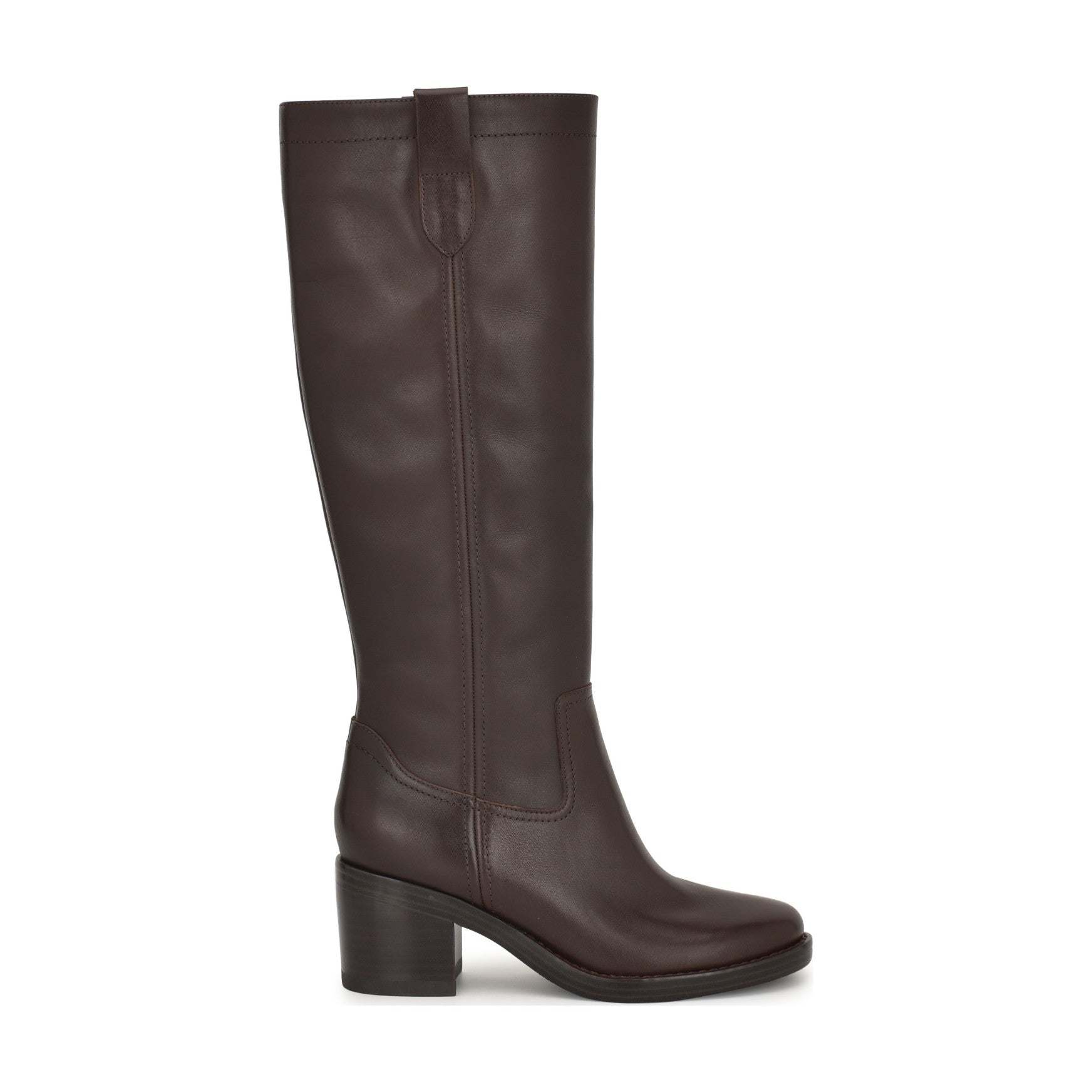 Hecee Block Heel Tailored Leather Boots
