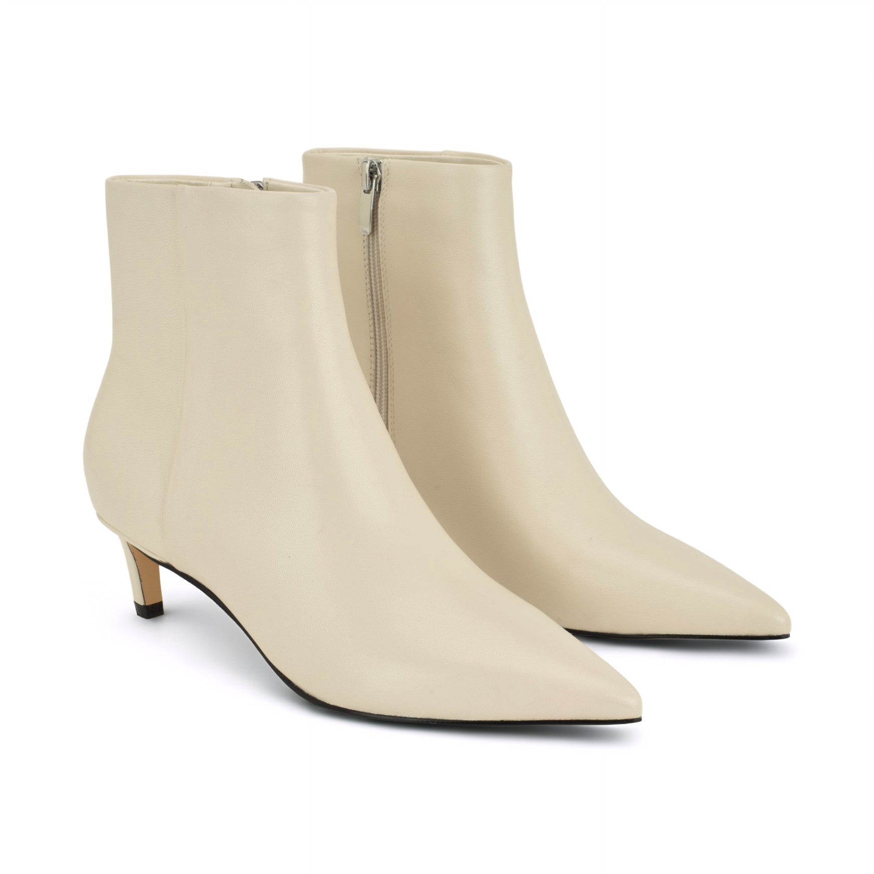 Brite Kitten Heel Ankle Leather Booties