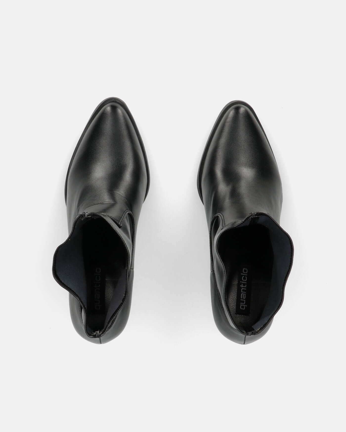 2-in-1 - CAMILA - Black Faux Leather Texan Boots with Removable Shaft