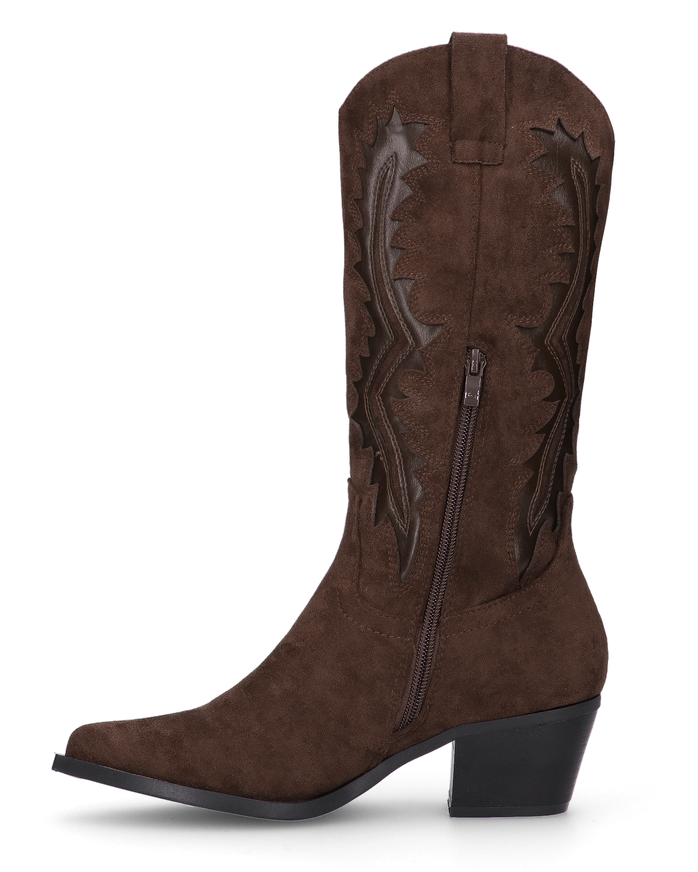 CASS - Brown Western Boots with Decorative Details