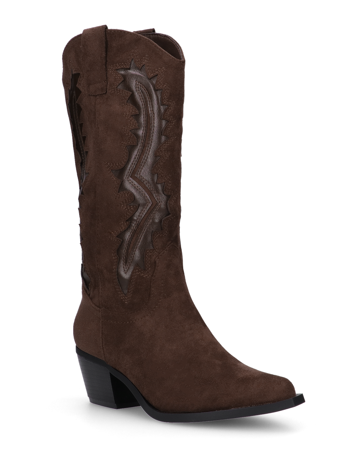 CASS - Brown Western Boots with Decorative Details