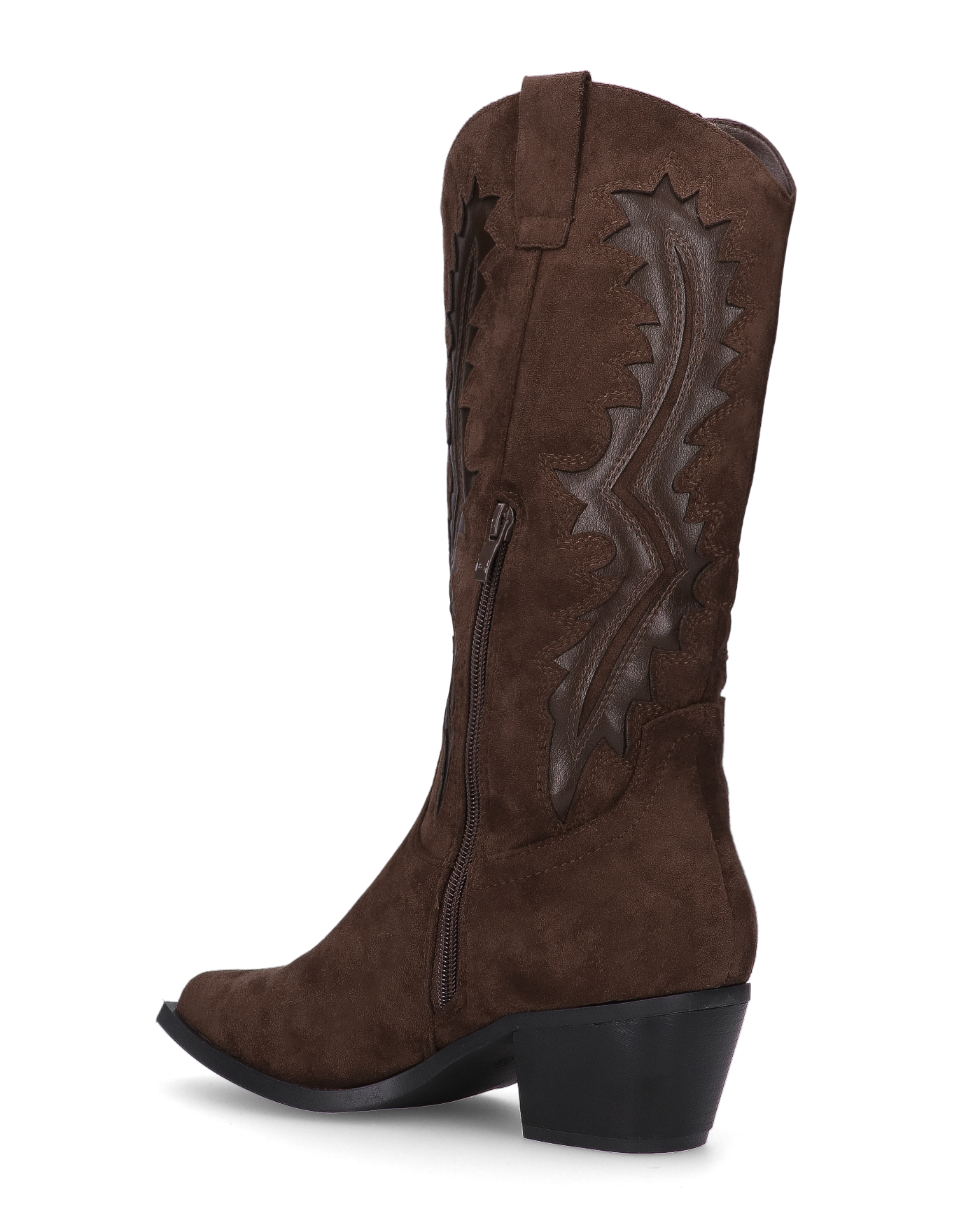 CASS - Brown Western Boots with Decorative Details