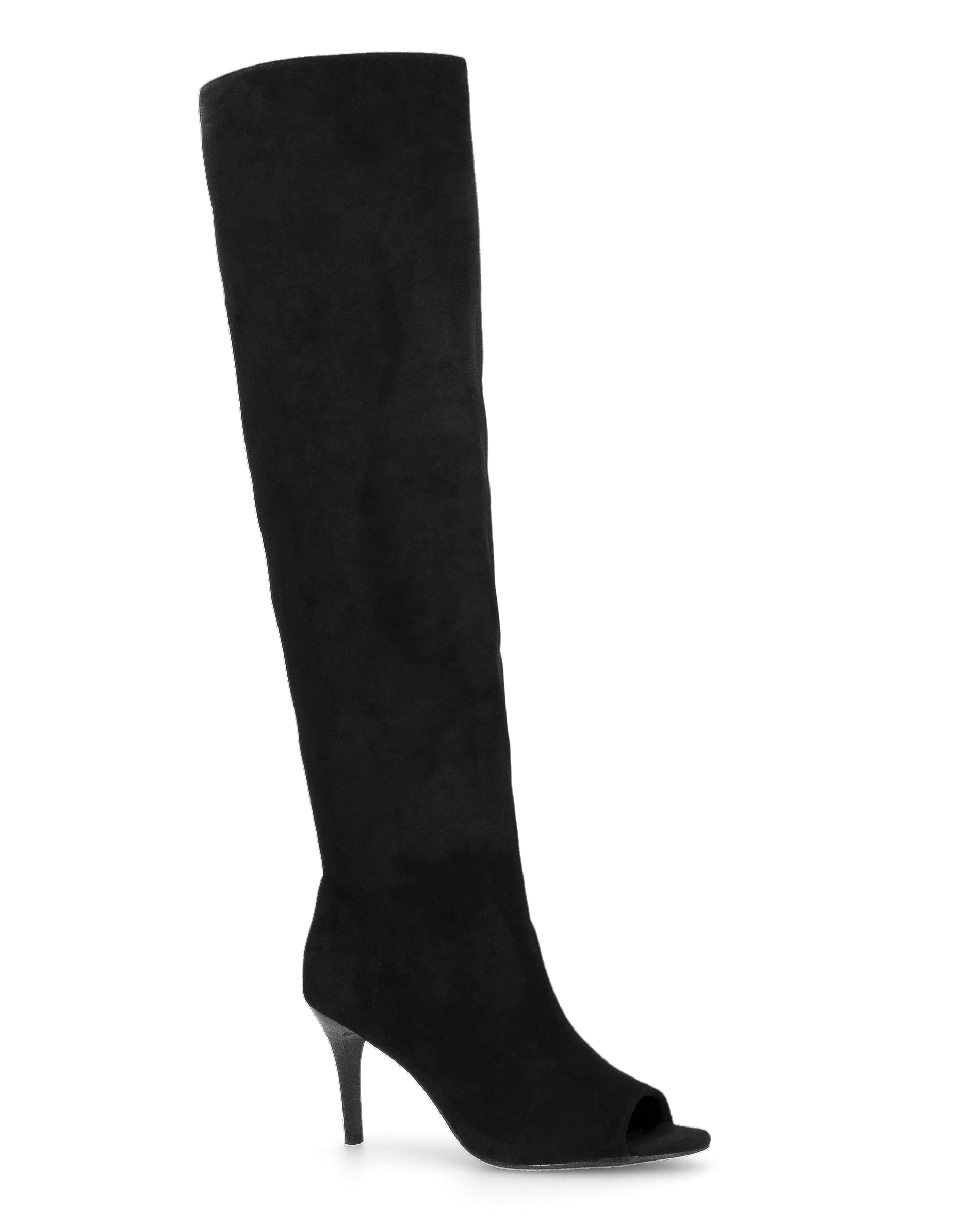 CLOH - tall black open-toe boots