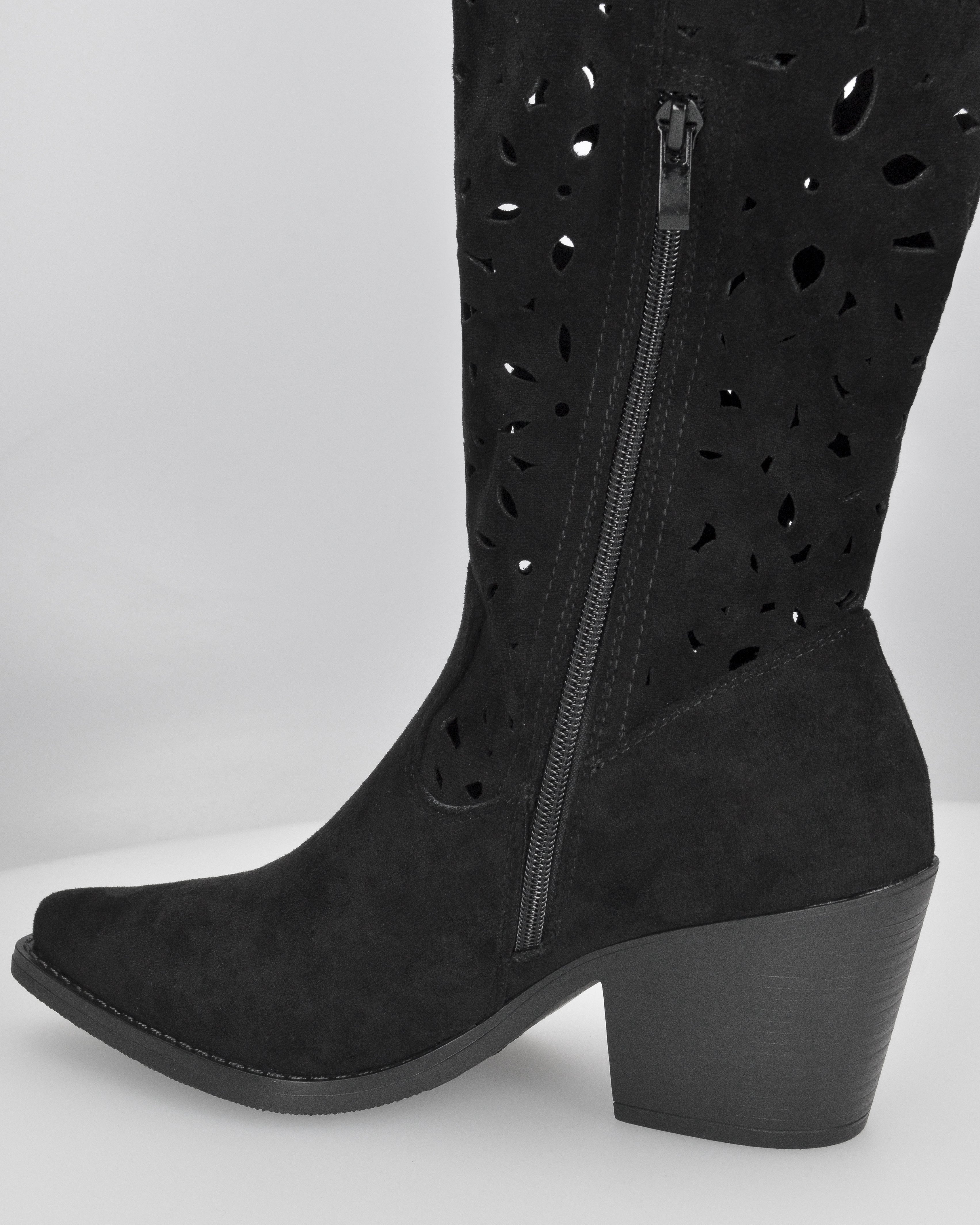 JADY - black Western boots with perforated shaft