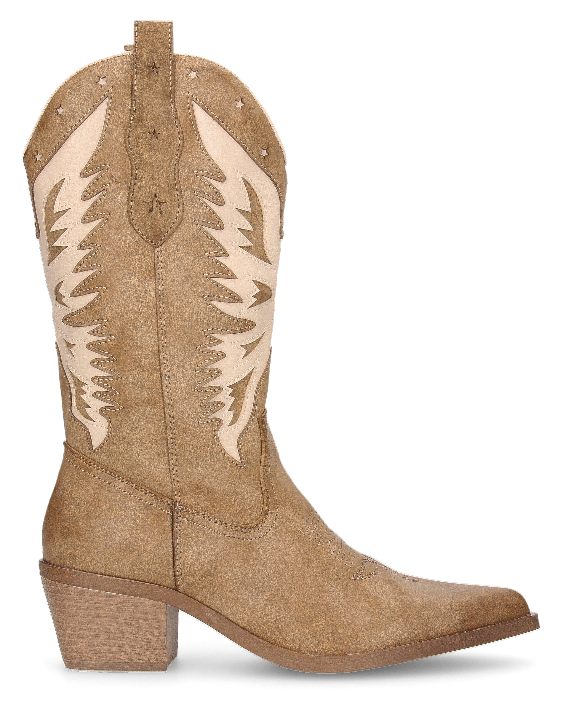 IRENE - beige Western boots with light beige designs