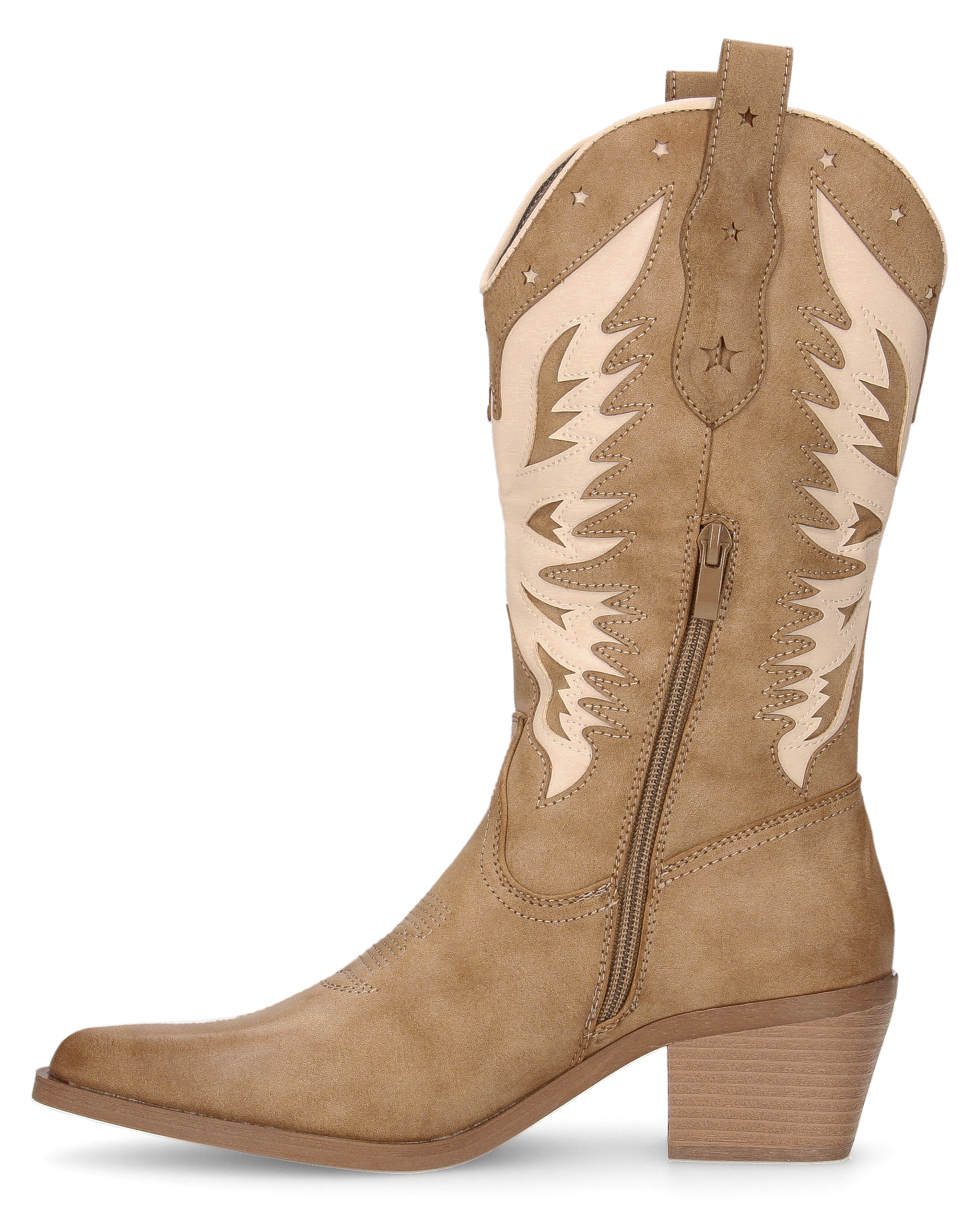 IRENE - beige Western boots with light beige designs