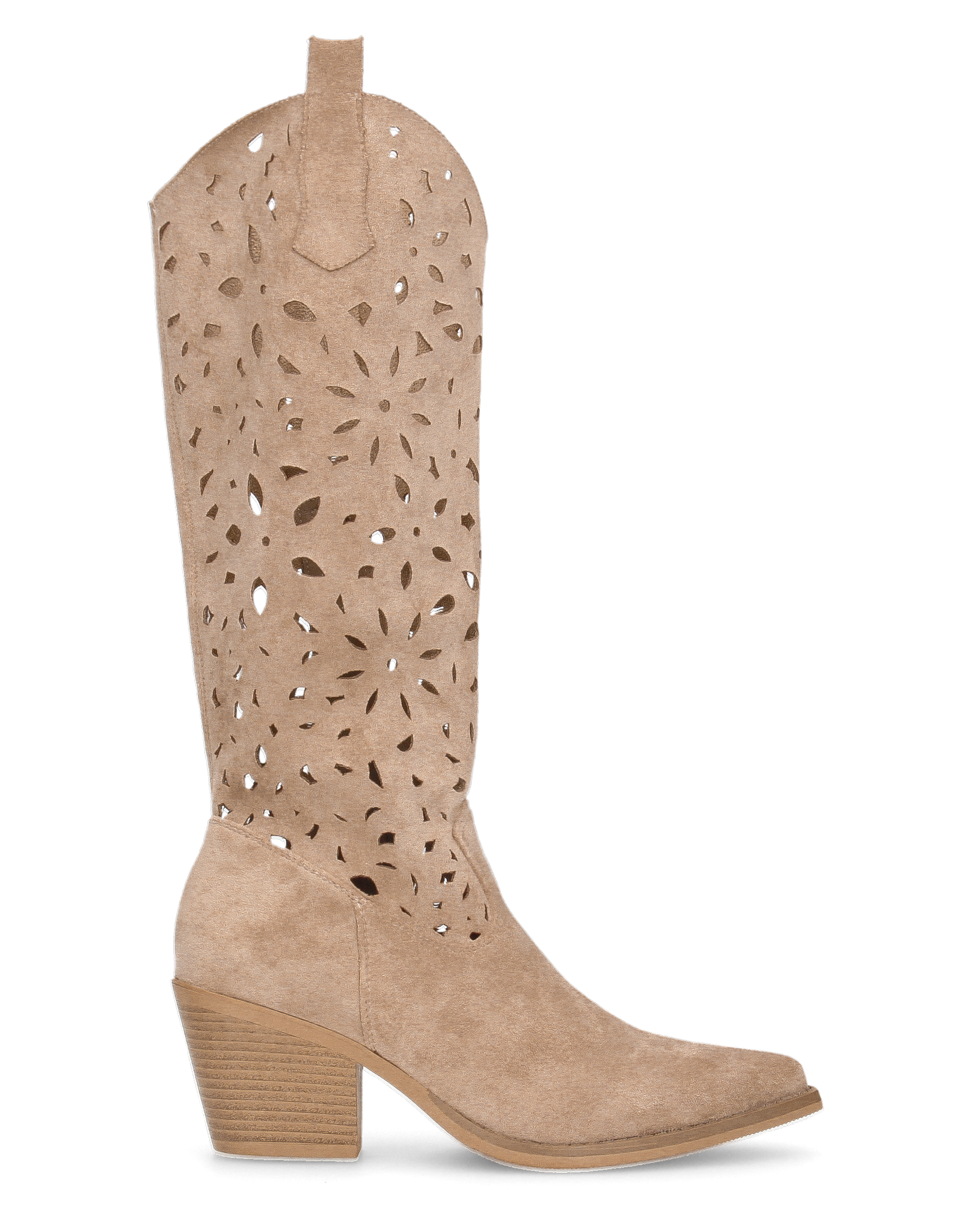 JADY - beige Western boots with perforated shaft