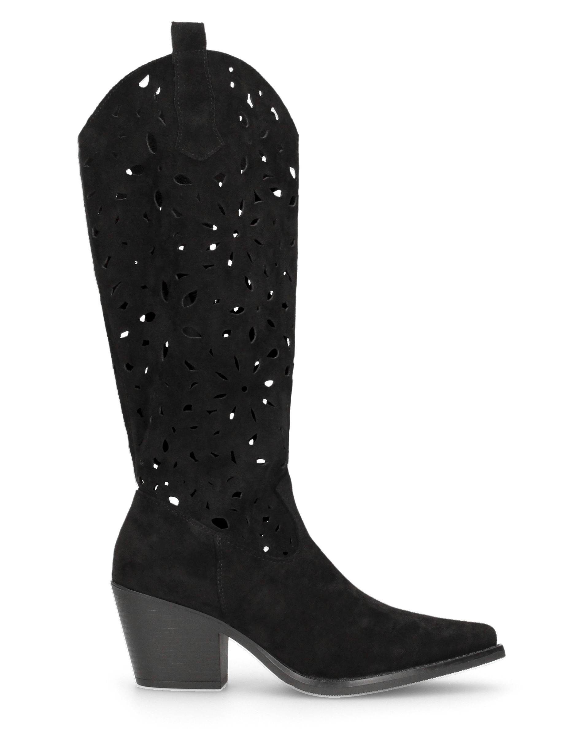 JADY - black Western boots with perforated shaft