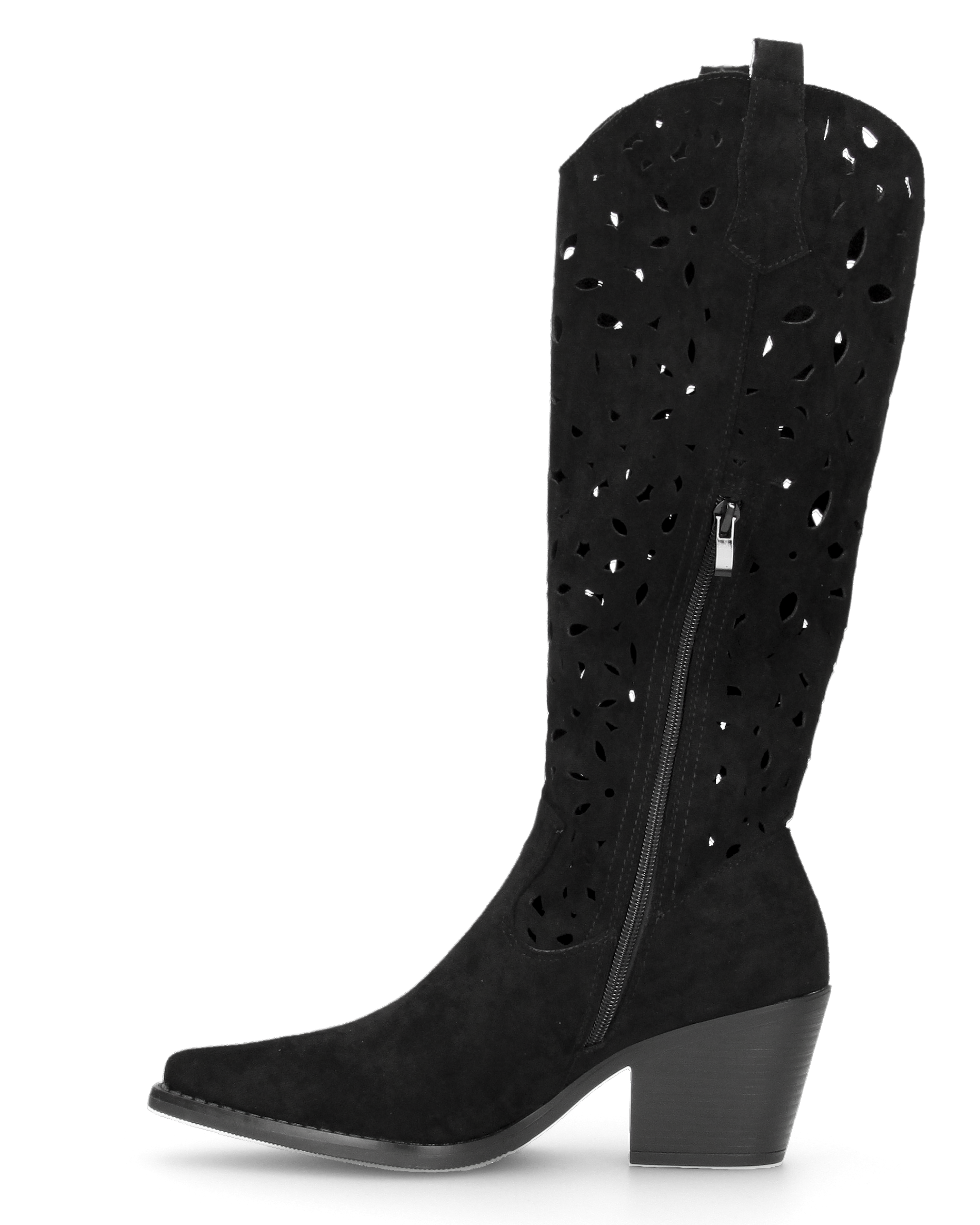 JADY - black Western boots with perforated shaft
