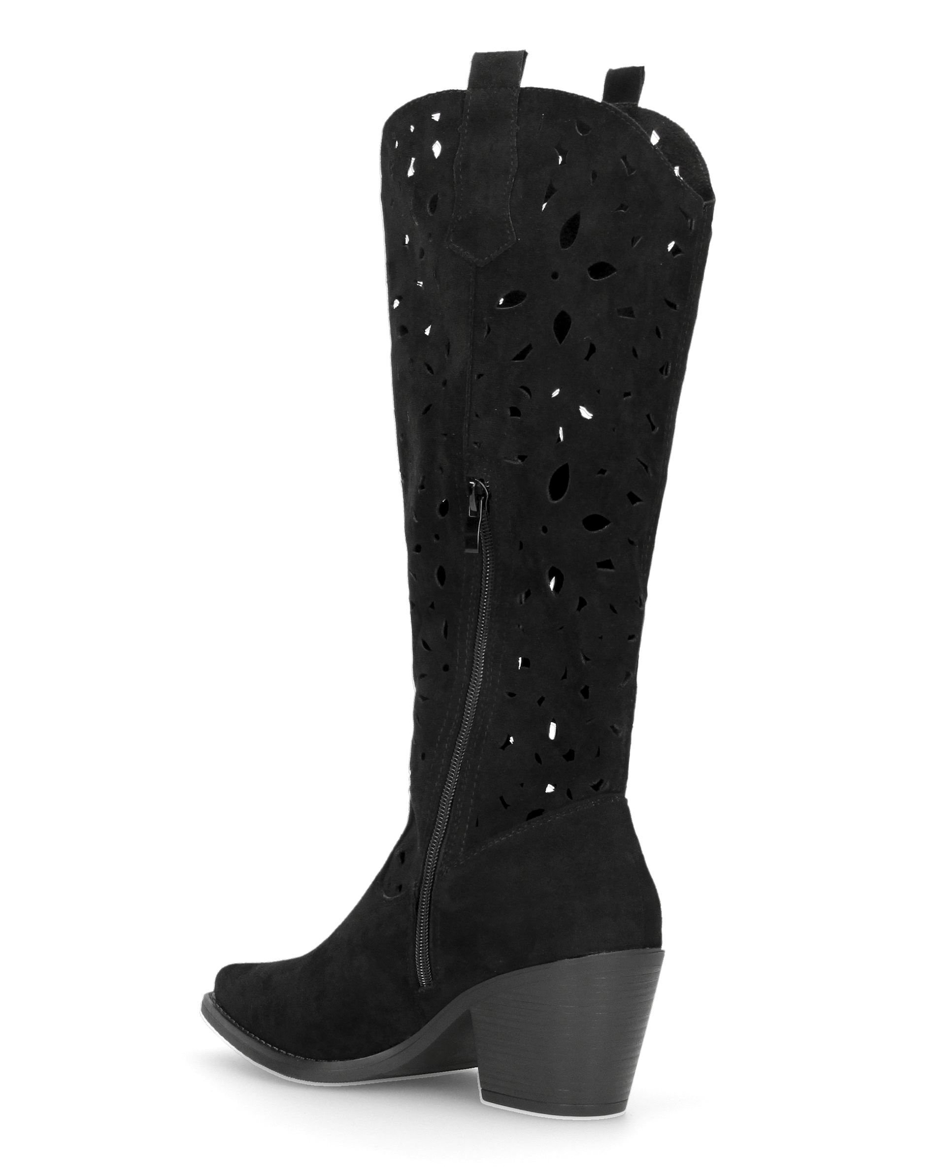 JADY - black Western boots with perforated shaft