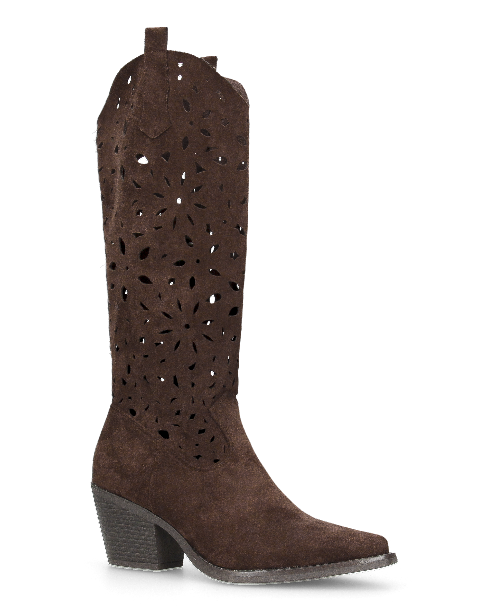 JADY - brown Western boots with perforated shaft