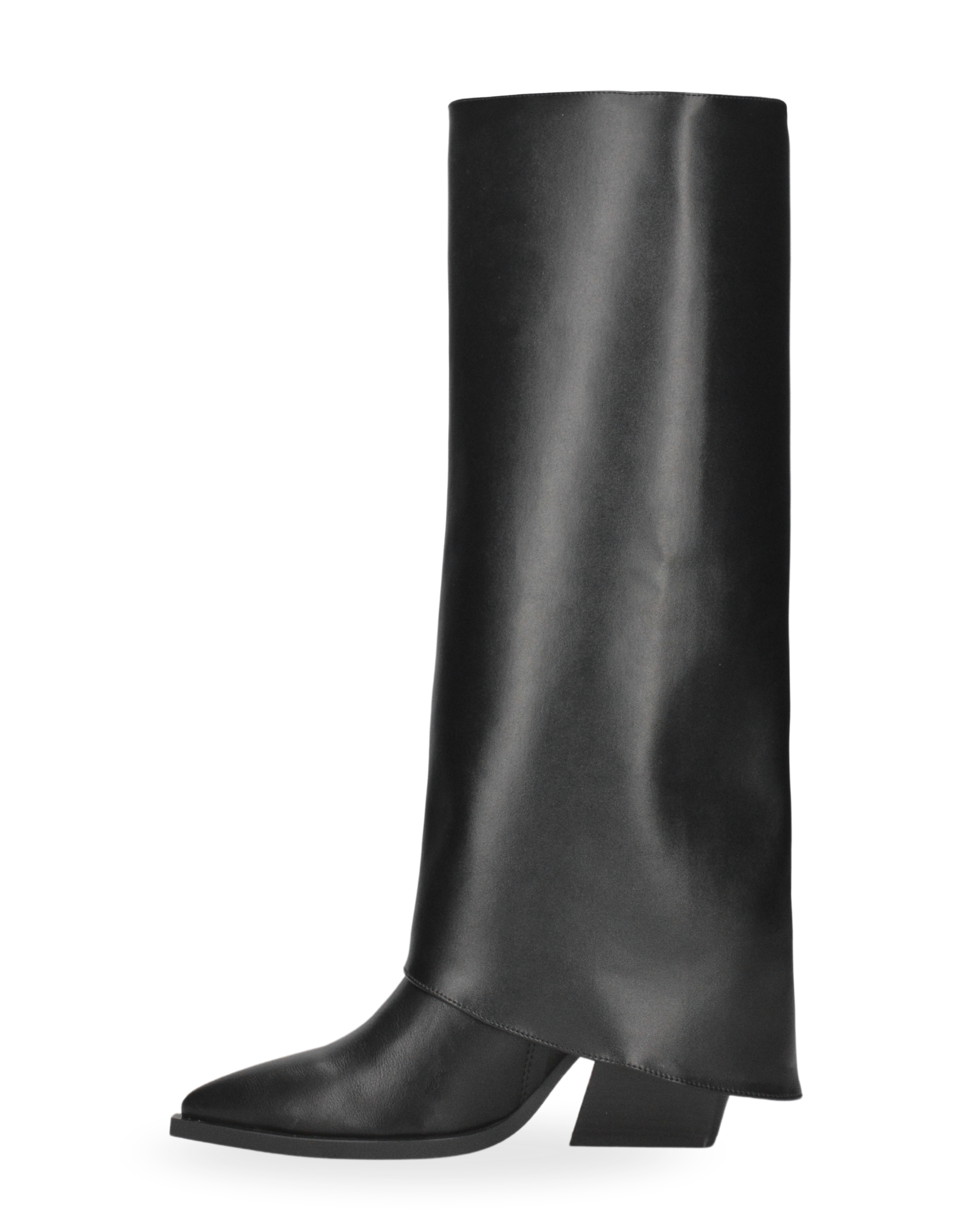 LOTTIE - 2-in-1 black faux leather Western boot